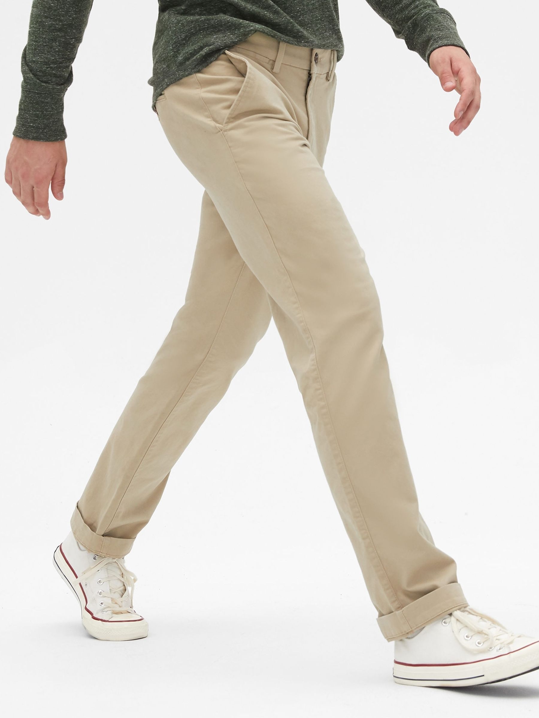 Beige Straight Fit Stretch Essential Chino Trousers - Image 4 of 5