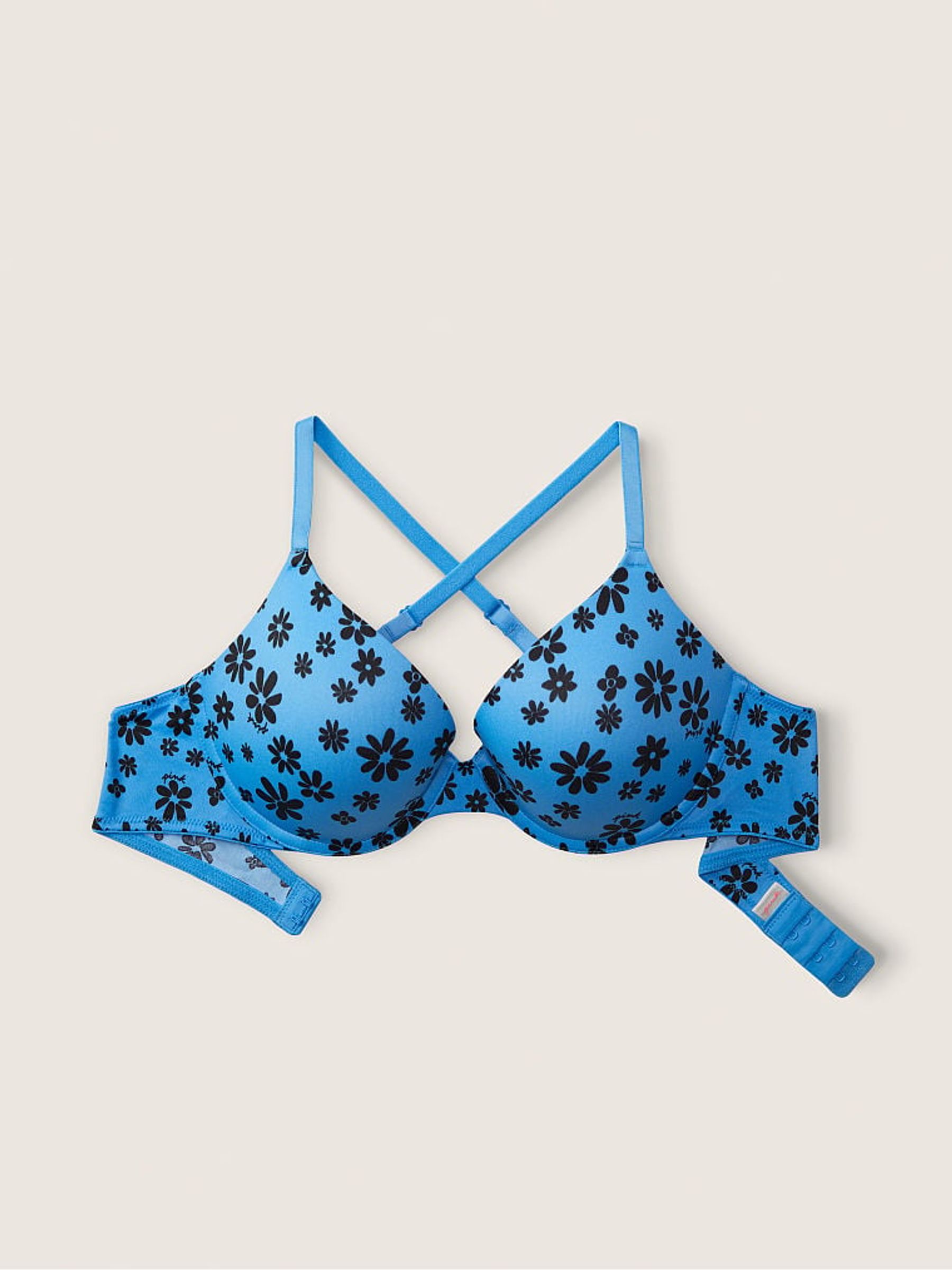 Azure Sky Blue Daisy Smooth Push Up Bra - Image 4 of 5