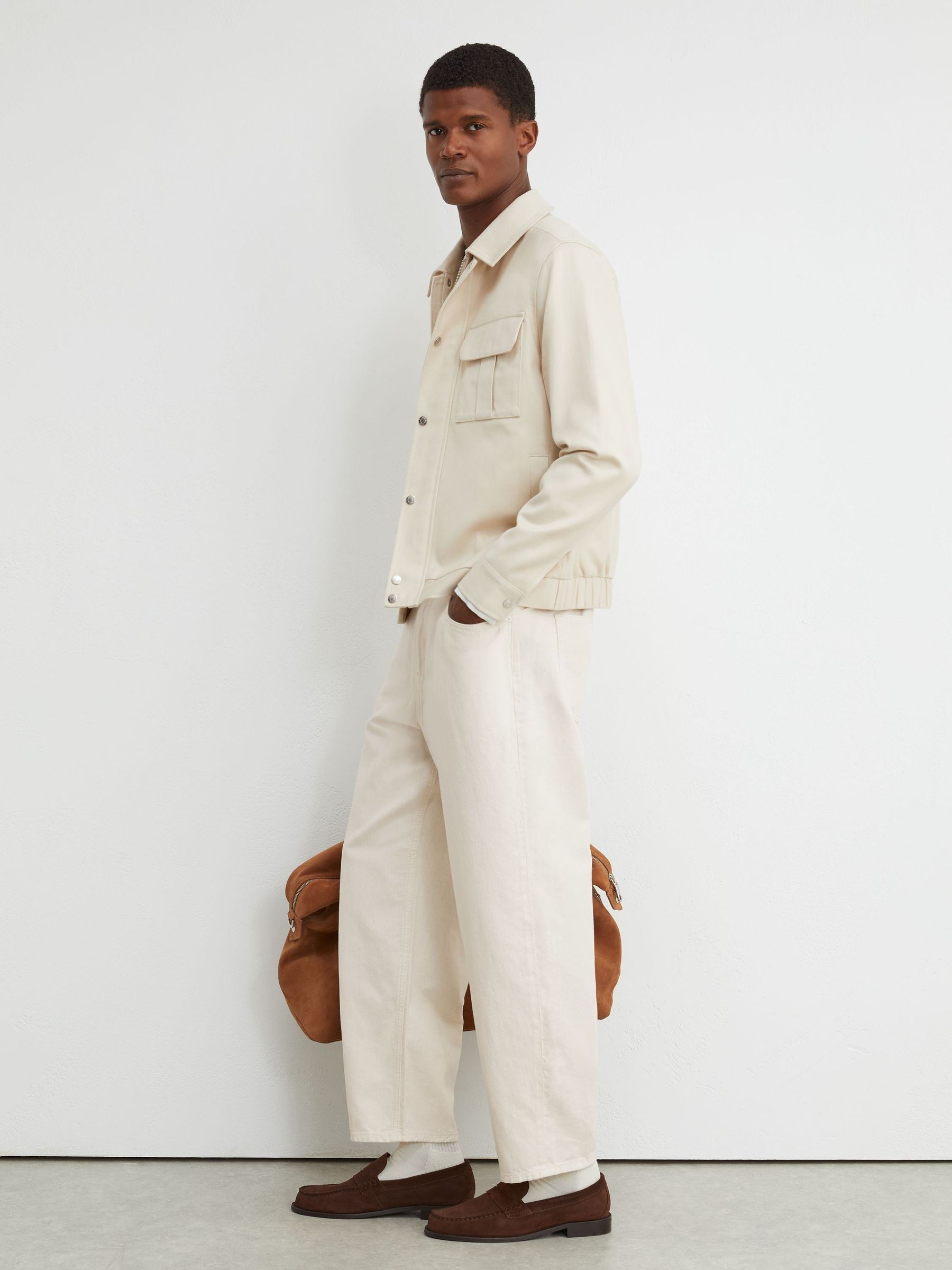 Barrel-Leg Jeans in White - Image 1 of 7