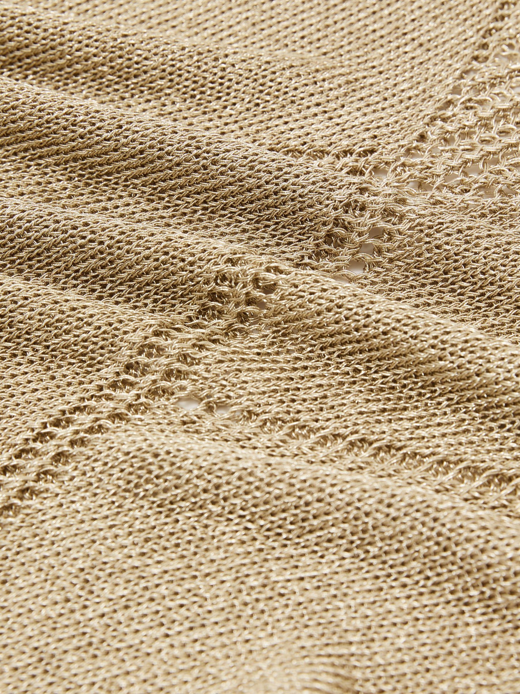 Metallic Argyle Open-Knit Top in Gold - Image 6 of 6