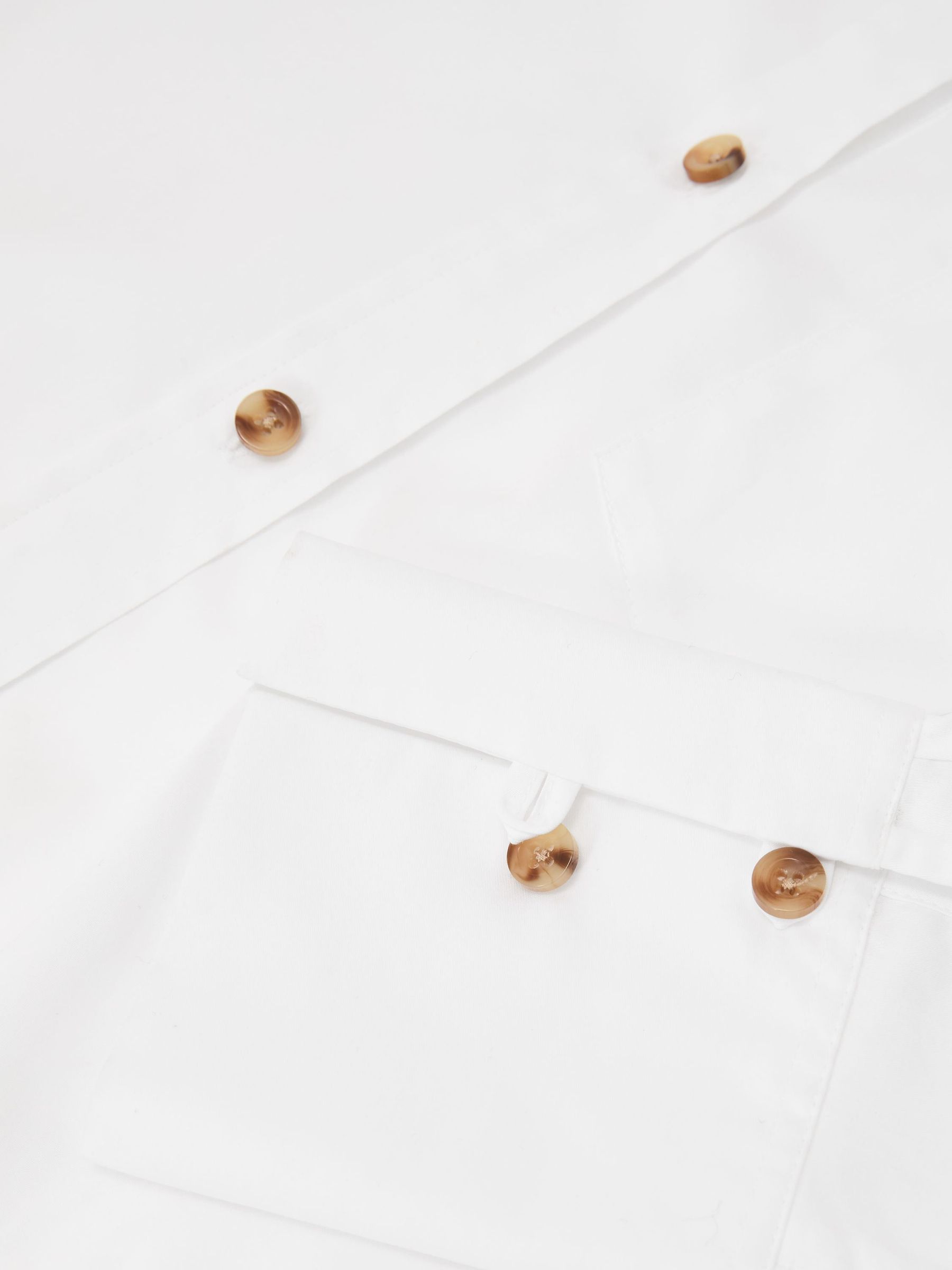 Cotton Cropped Long-Sleeve Shirt in White - Image 8 of 8