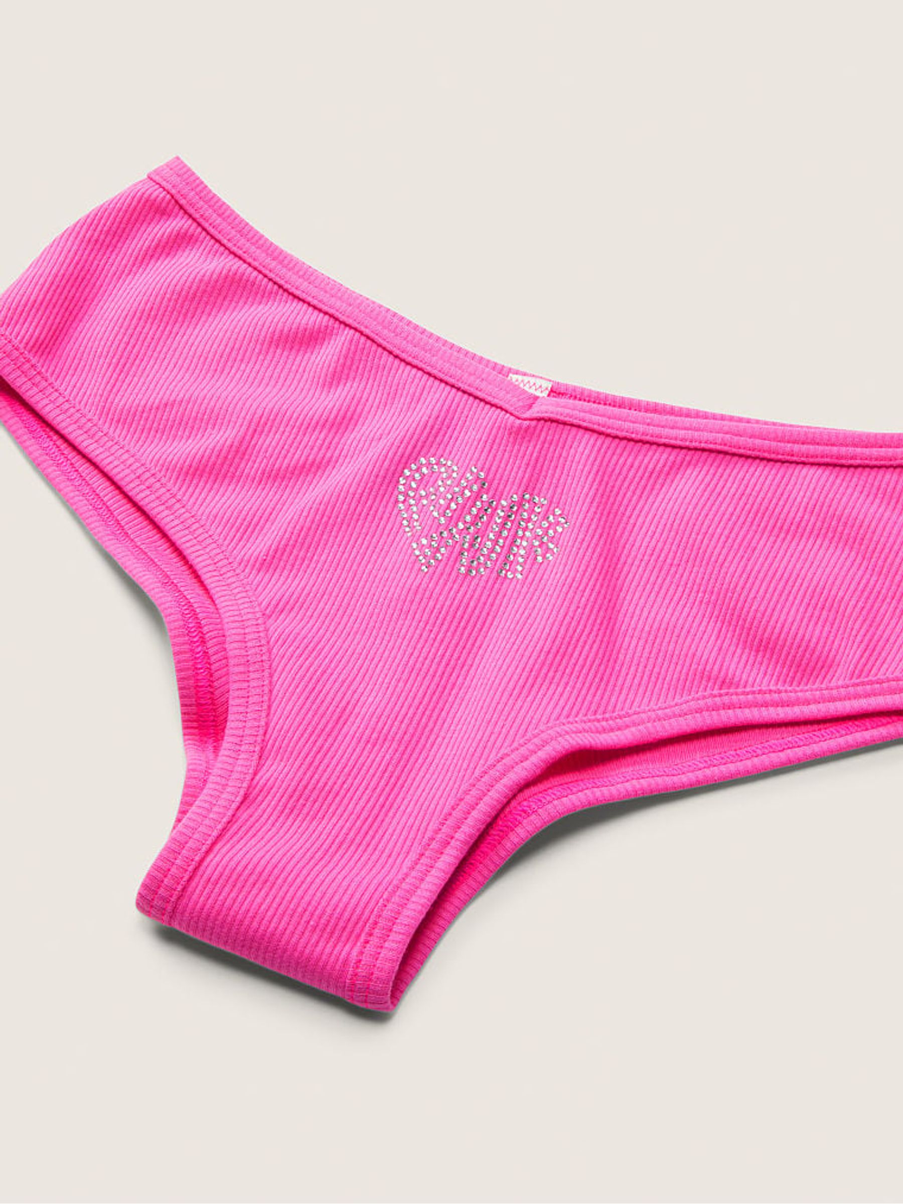 Atomic Pink with Diamente Pink Cheeky Cotton Knickers - Image 2 of 2 Atomic Pink with Diamente Pink Cheeky Cotton Knickers - Image 2 of 2