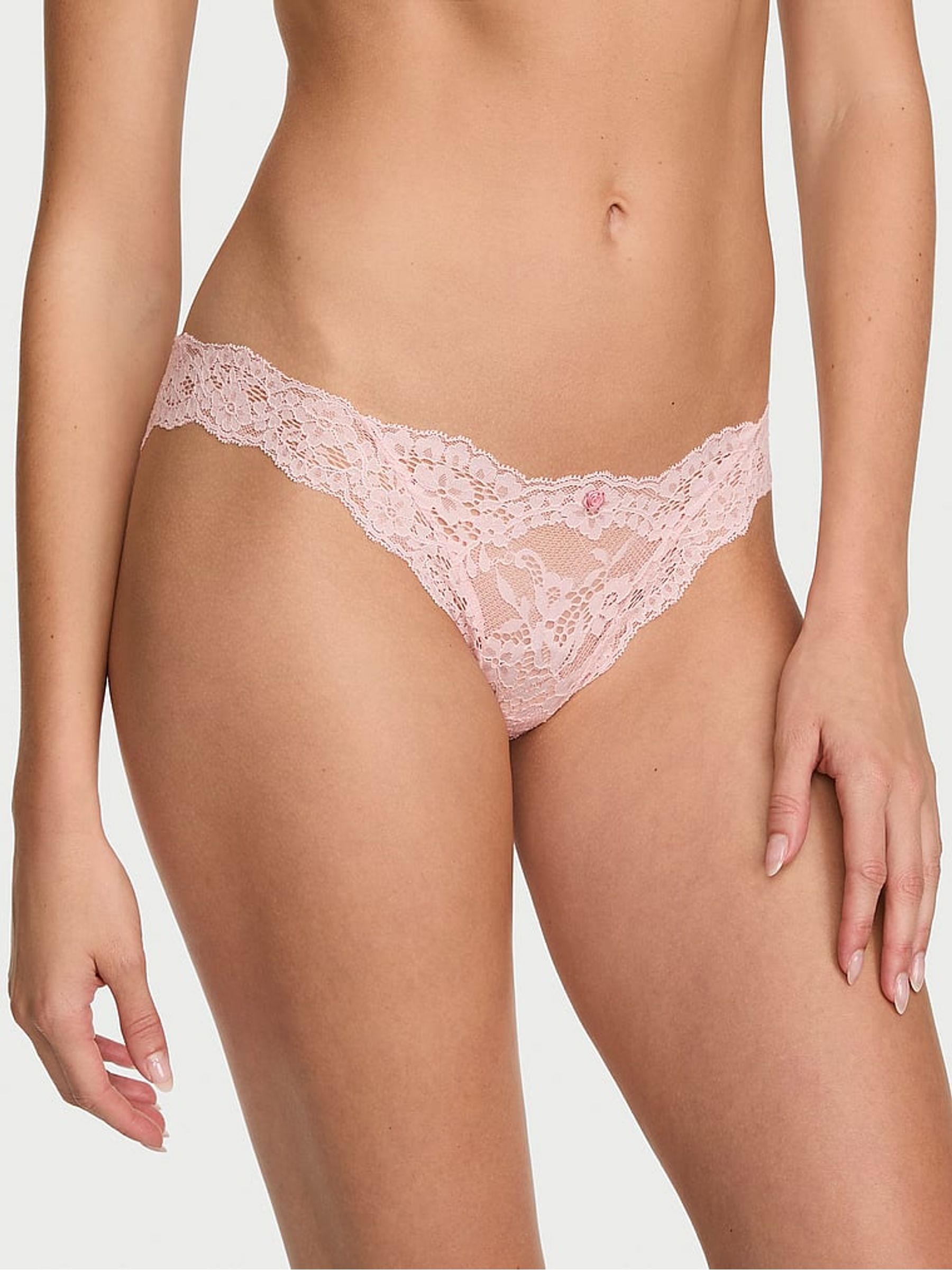 Angel Pink Bikini Lace Knickers - Image 1 of 2