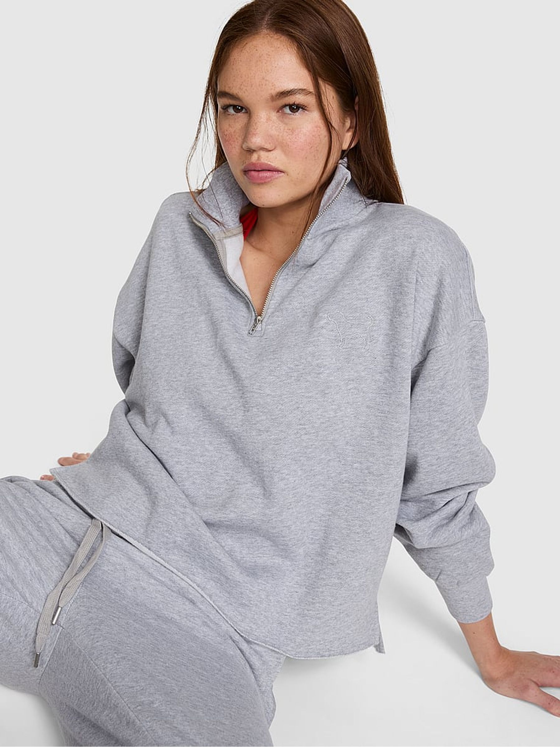 Black Quarter Zip Fleece Sweatshirt - Image 1 of 2