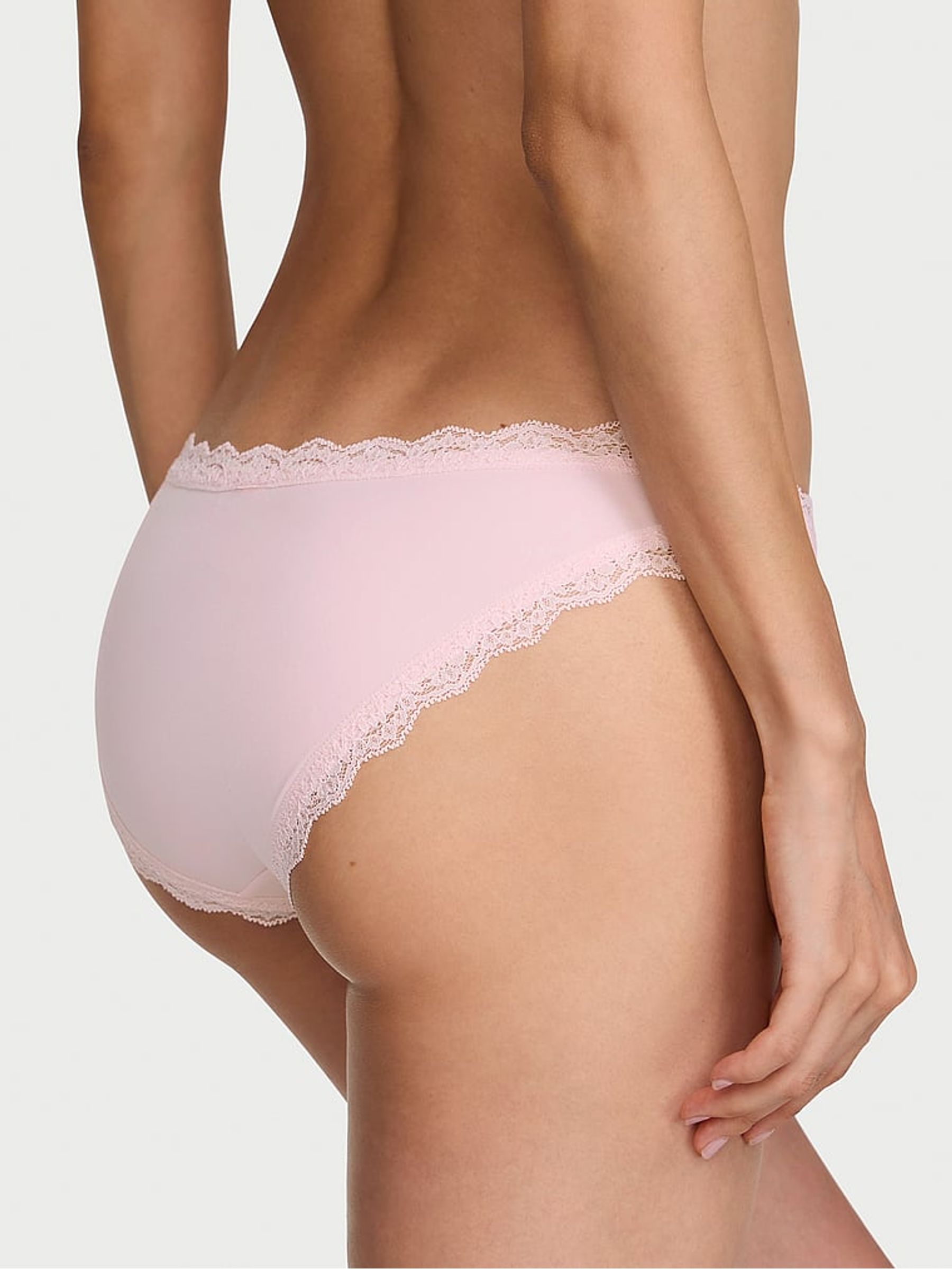 Angel Pink Lace Trim Bikini Knickers - Image 2 of 2