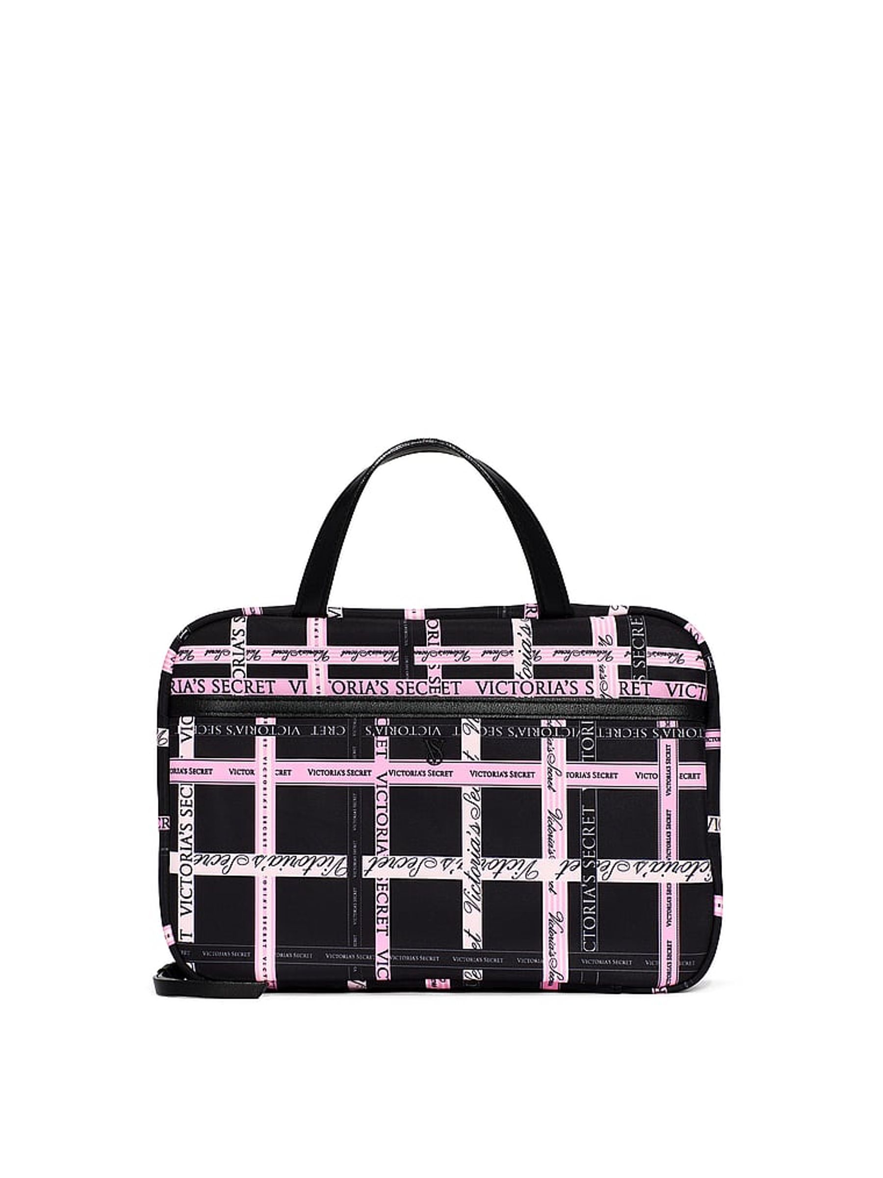 Black and Pink Ribbon Makeup Bag - Image 1 of 3