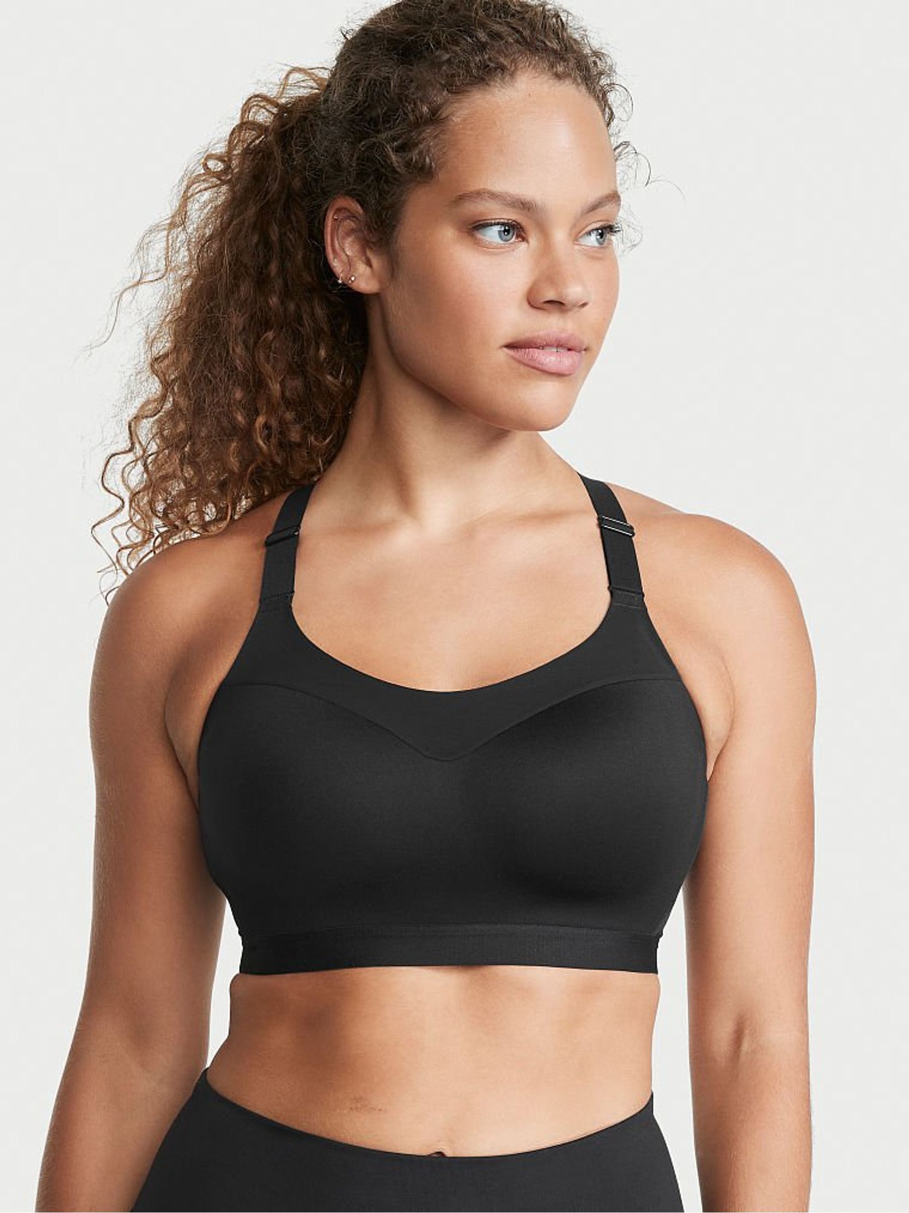 Black Smooth Lightly Lined High Impact Sports Bra - Image 1 of 3