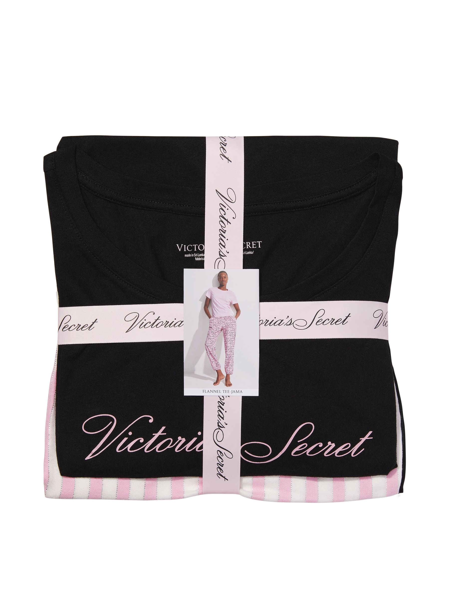 Pink Iconic Stripe Short Sleeve T-Shirt Flannel Pyjamas - Image 4 of 4