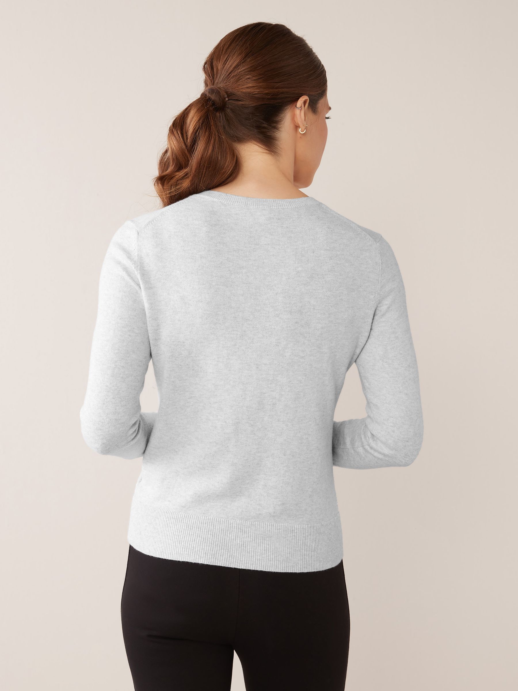 Grey Lightweight Long Sleeve Crew Neck Cardigan - Image 2 of 4