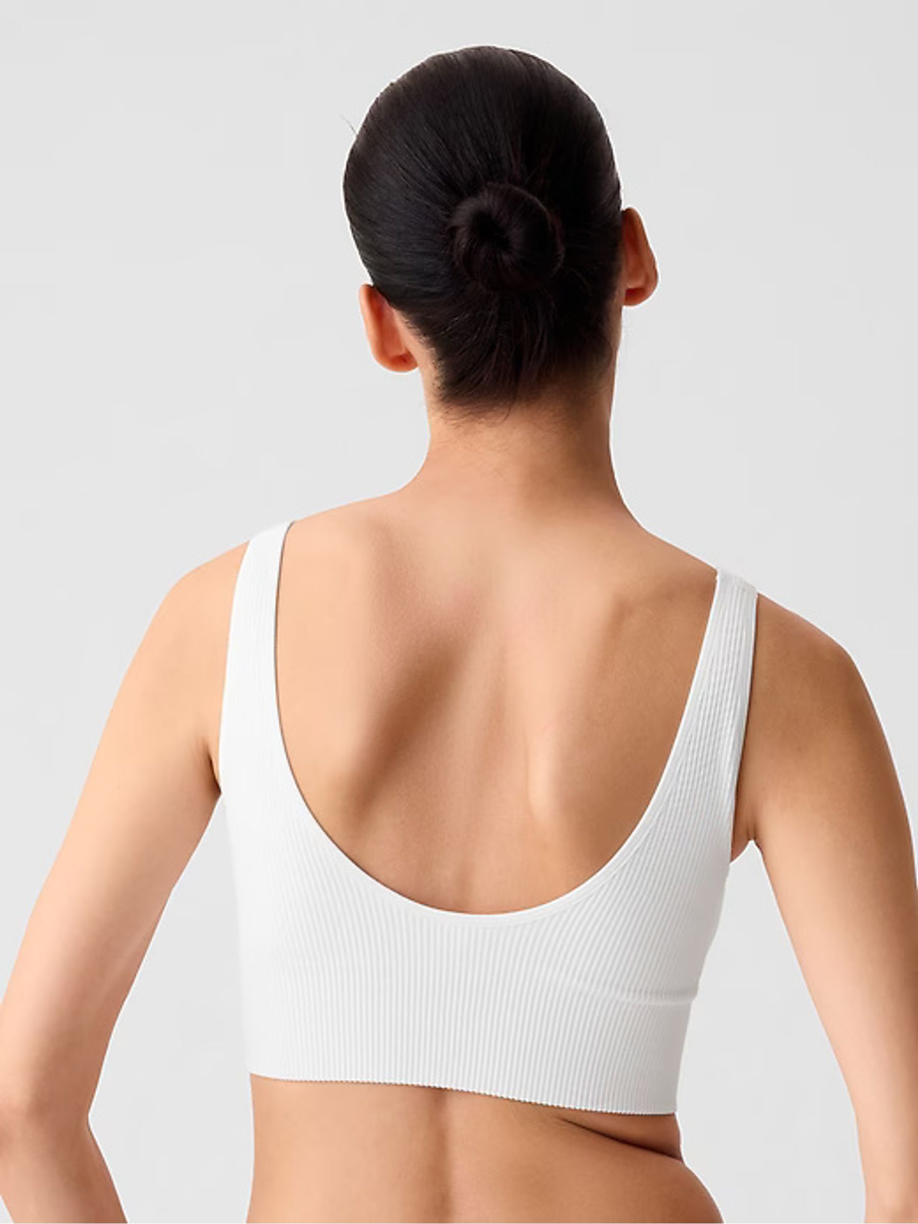 White Seamless Ribbed Bralette - Image 2 of 5