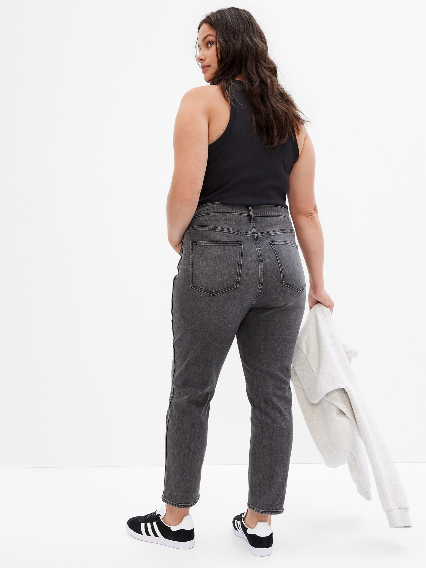 Washed Black High Waisted Ripped Vintage Slim Jeans - Image 2 of 5