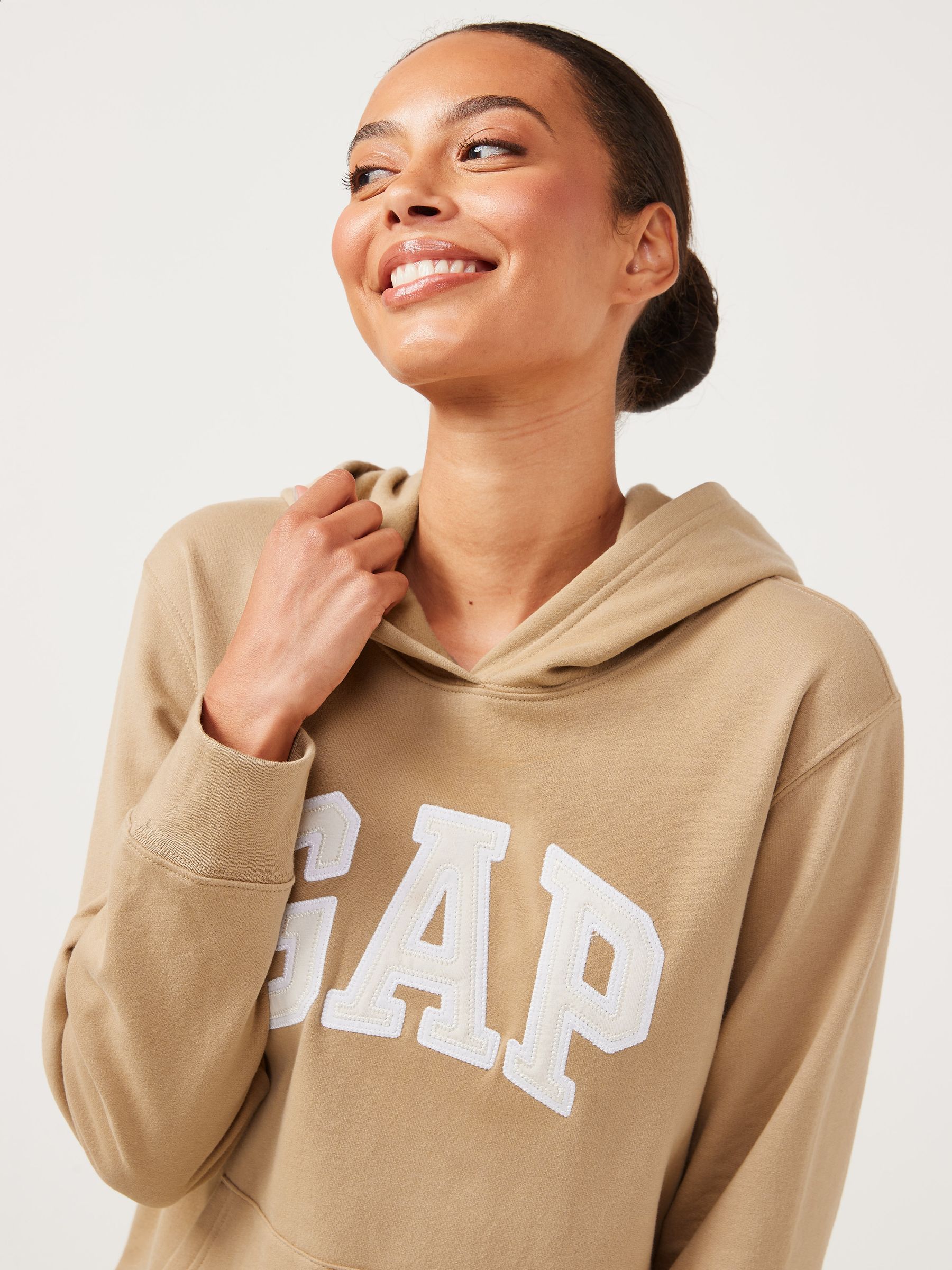 Brown and Cream Logo Hoodie - Image 3 of 5