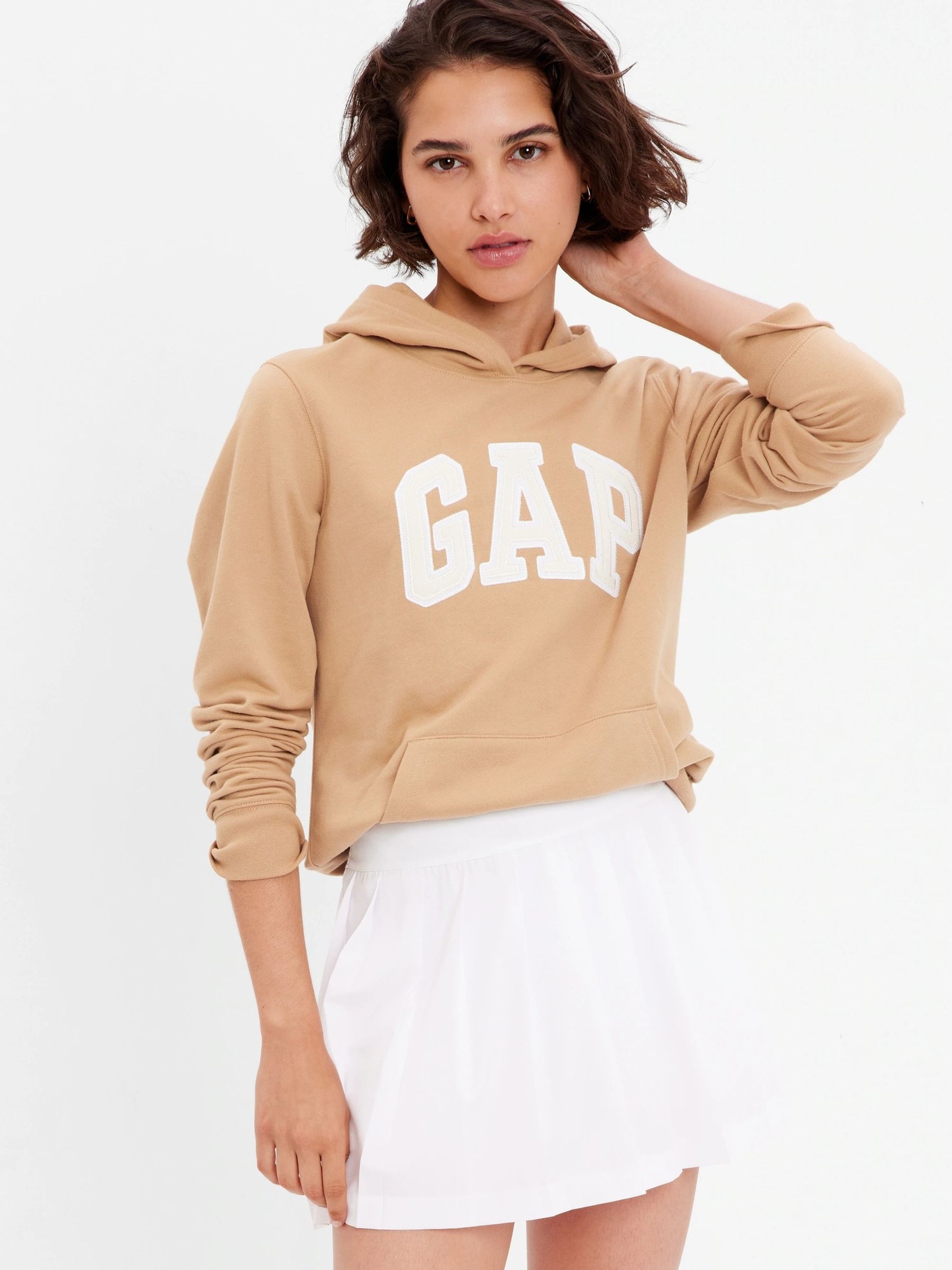 Brown and Cream Logo Hoodie - Image 4 of 5