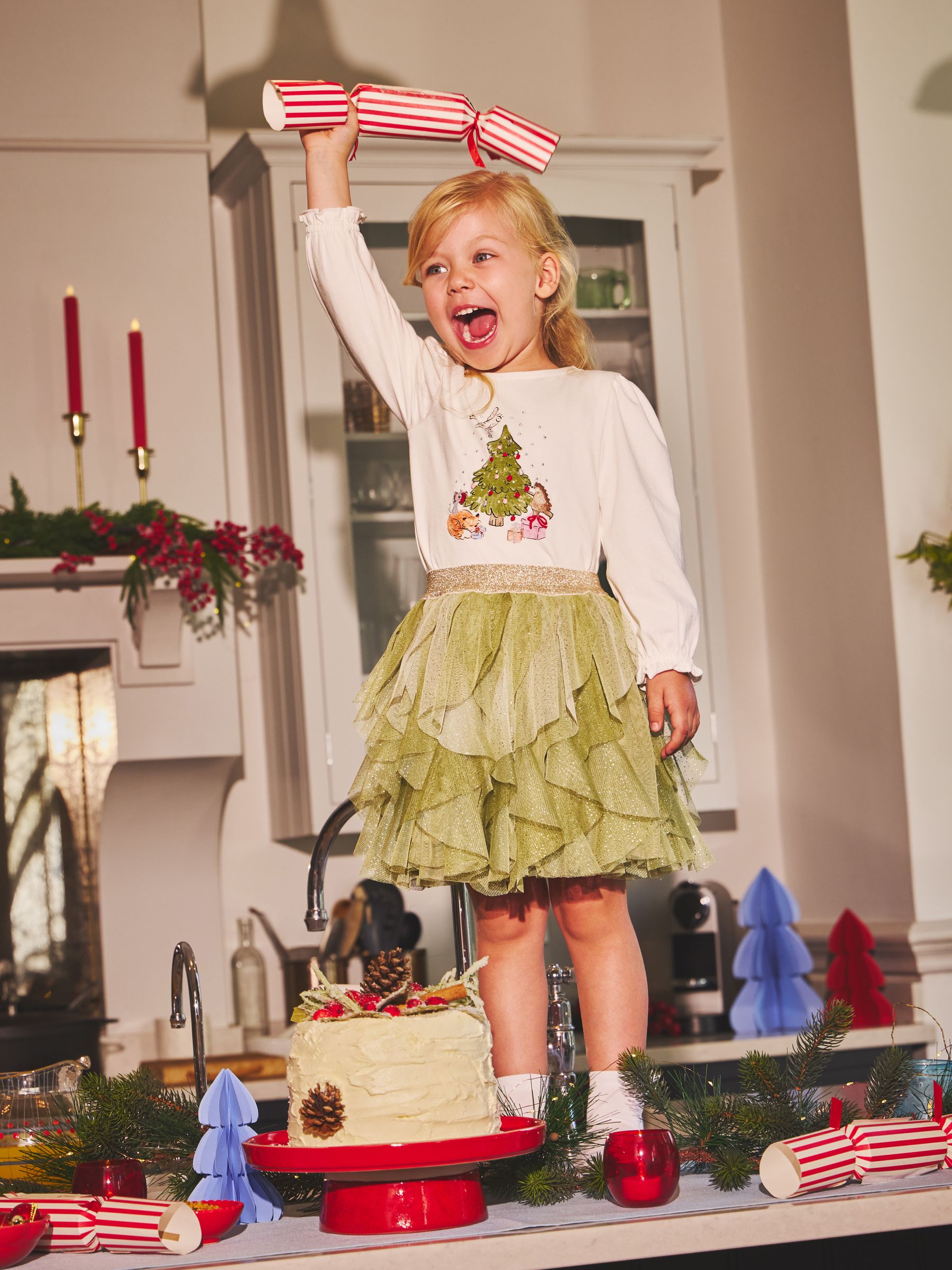 Olive Green Christmas Tree Tulle Skirt & Top Set - Image 1 of 11 Olive Green Christmas Tree Tulle Skirt & Top Set - Image 1 of 11