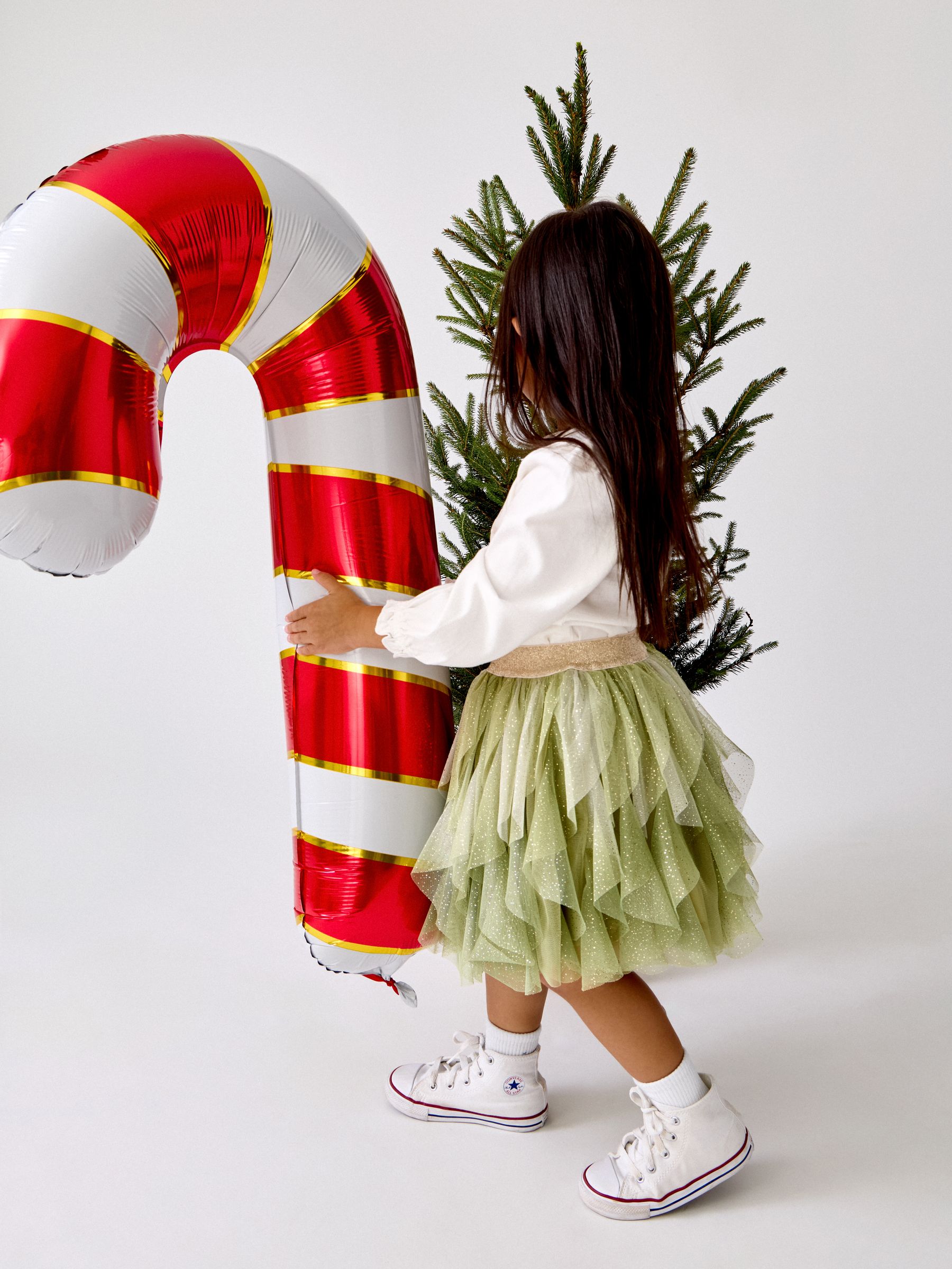 Olive Green Christmas Tree Tulle Skirt & Top Set - Image 4 of 11
