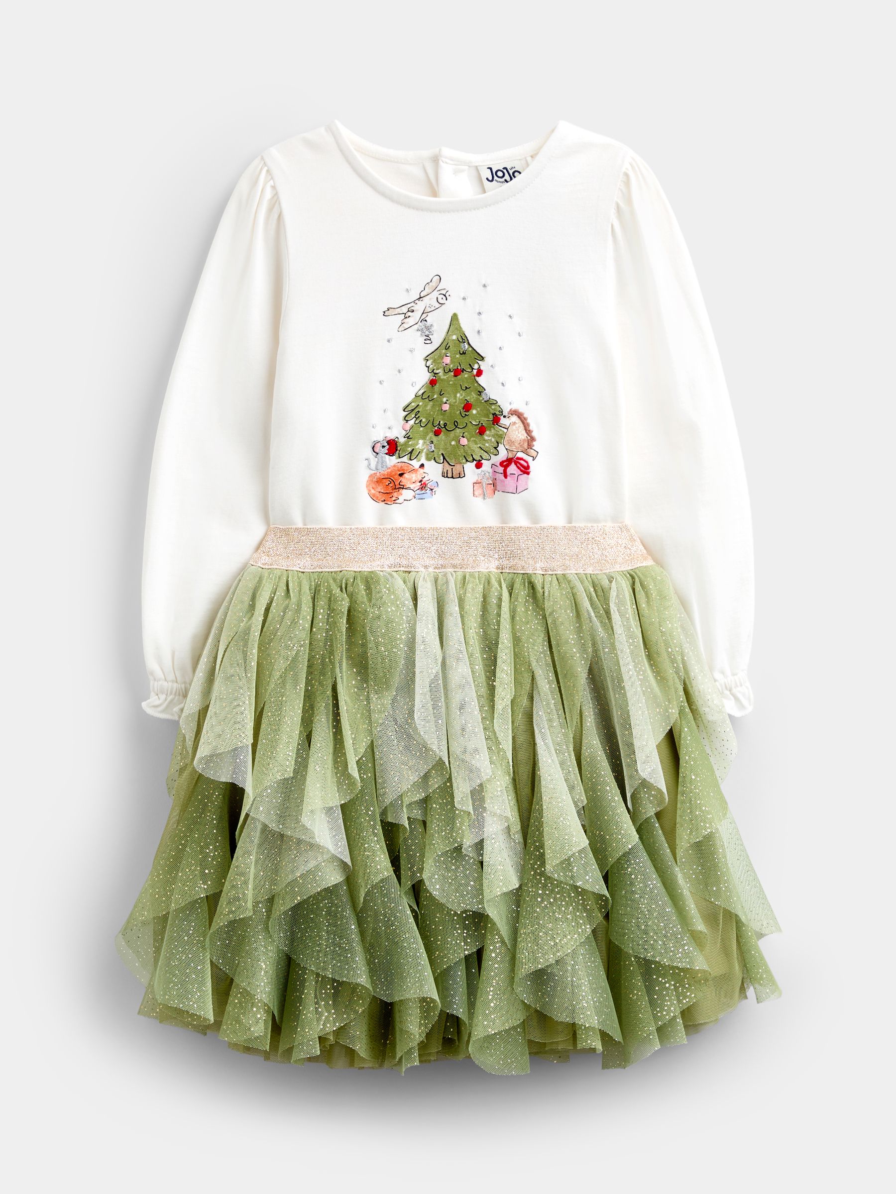 Olive Green Christmas Tree Tulle Skirt & Top Set - Image 5 of 11