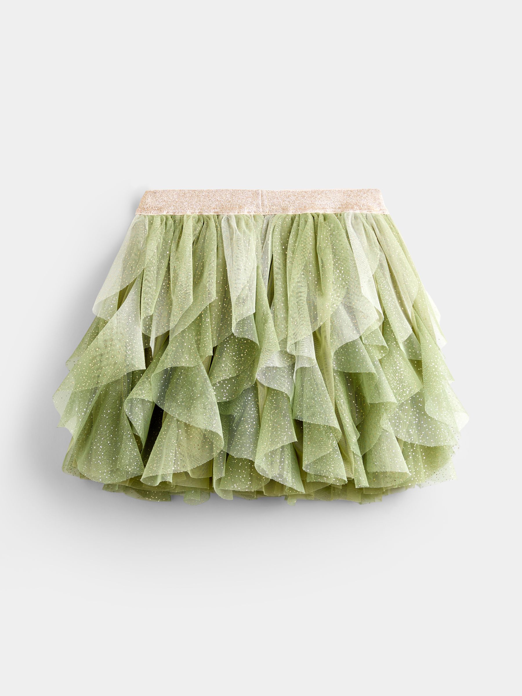 Olive Green Christmas Tree Tulle Skirt & Top Set - Image 9 of 11