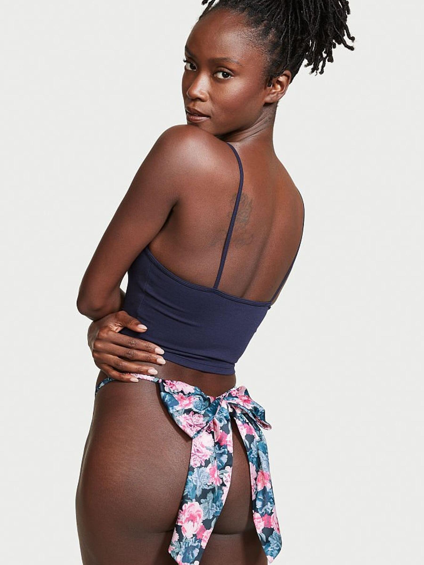 Bloom Print Satin Bow G String Panty - Image 2 of 4