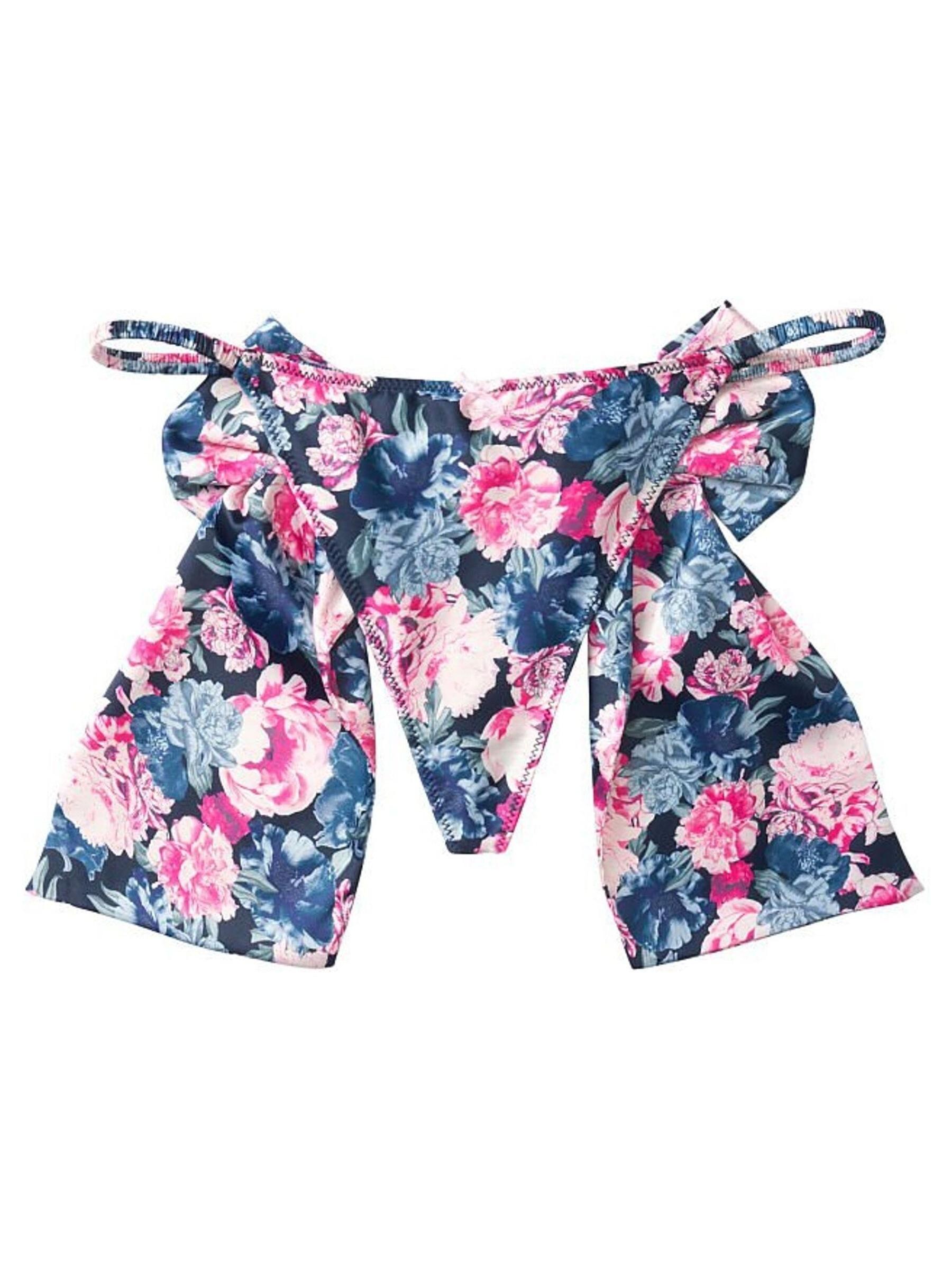 Bloom Print Satin Bow G String Panty - Image 3 of 4
