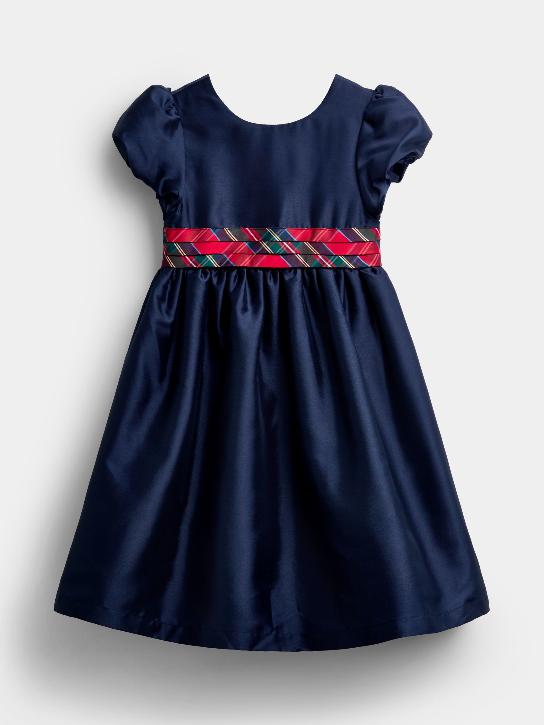 Red Taffeta & Check Bow Party Dress - Image 1 of 4