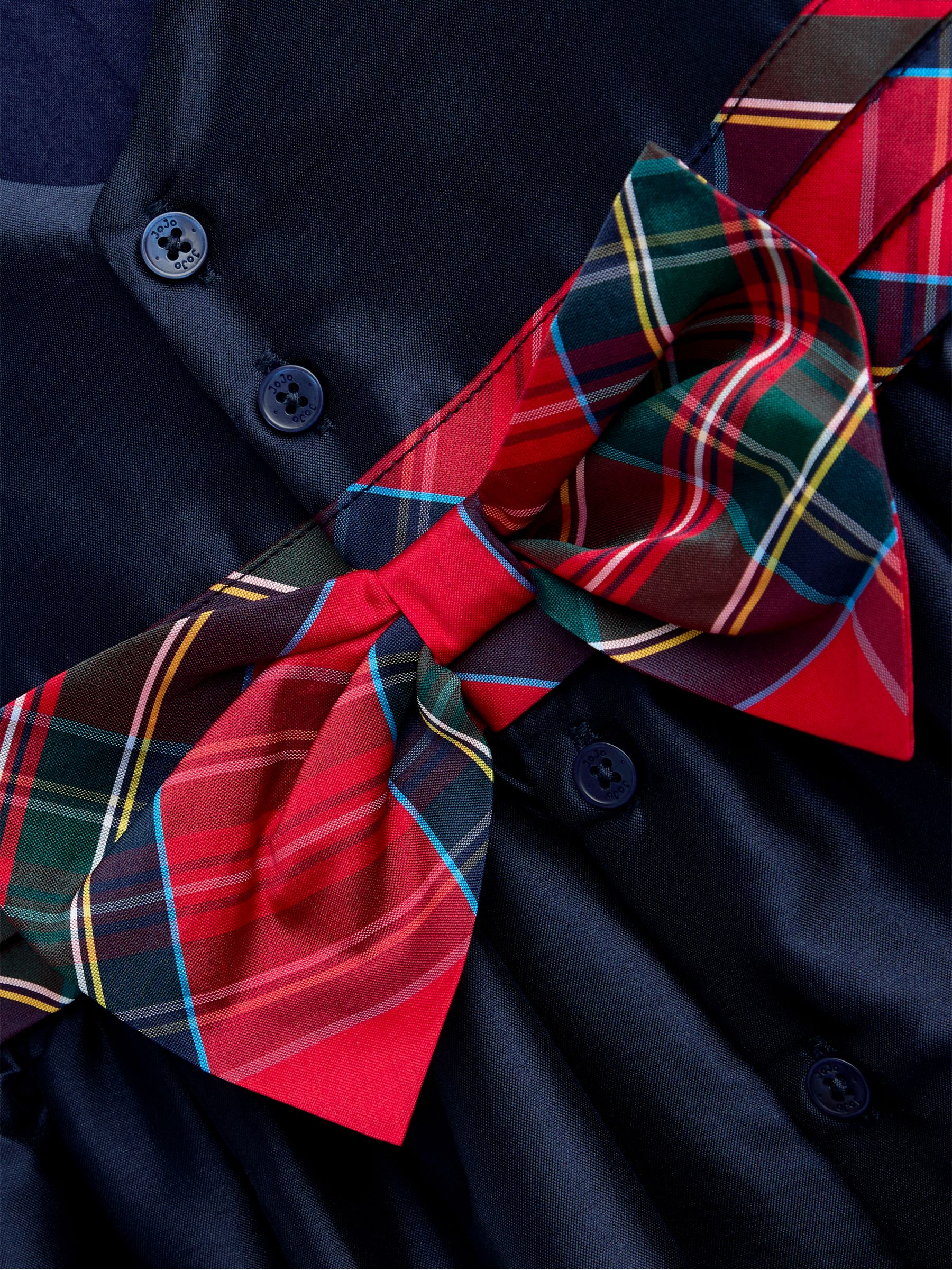 Red Taffeta & Check Bow Party Dress - Image 4 of 4 Red Taffeta & Check Bow Party Dress - Image 4 of 4