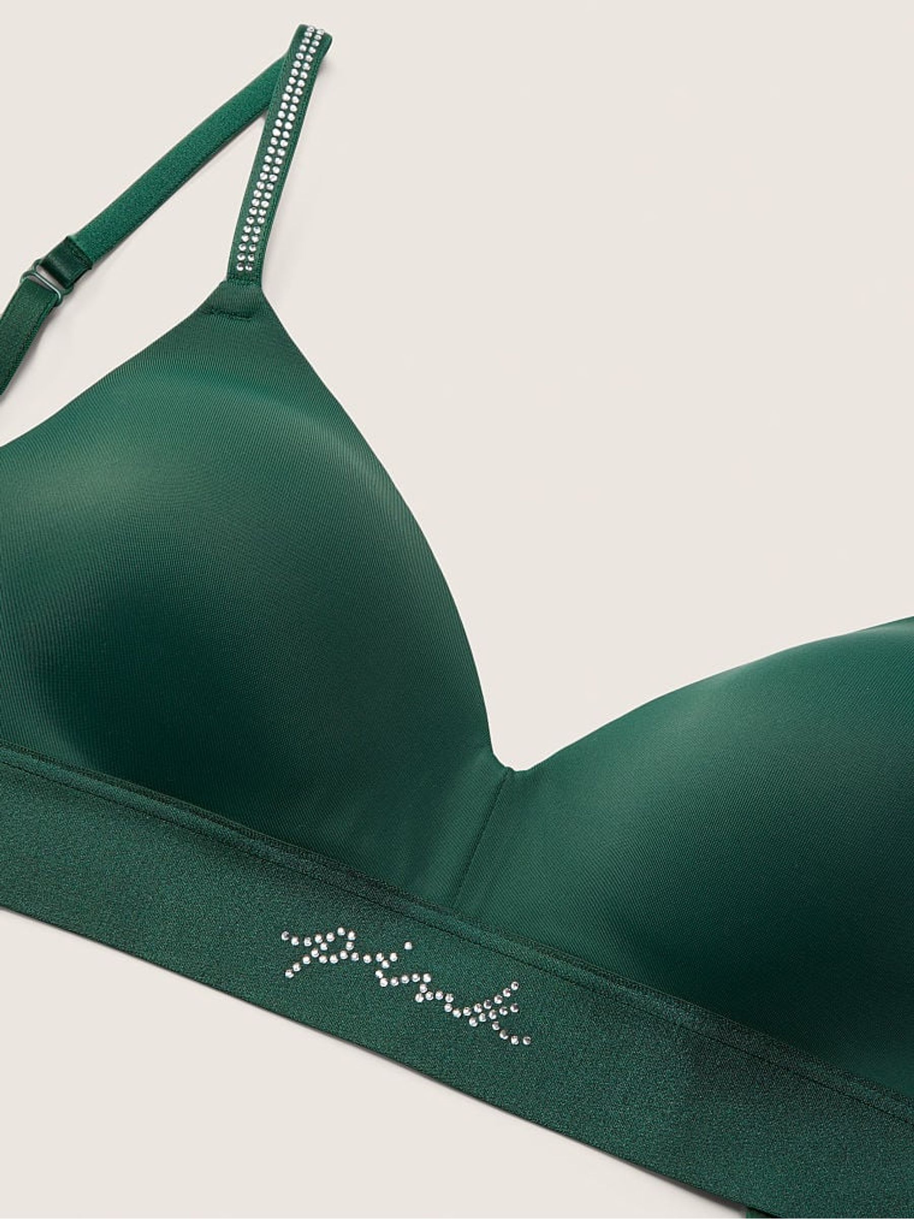 Satin Green Smooth Lightly Lined Non Wired T-Shirt Bra - Image 5 of 5