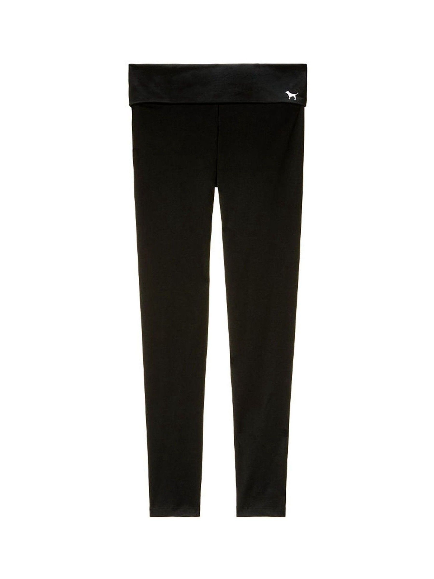 Pure Black Foldover Waist Yoga Legging - Image 2 of 2