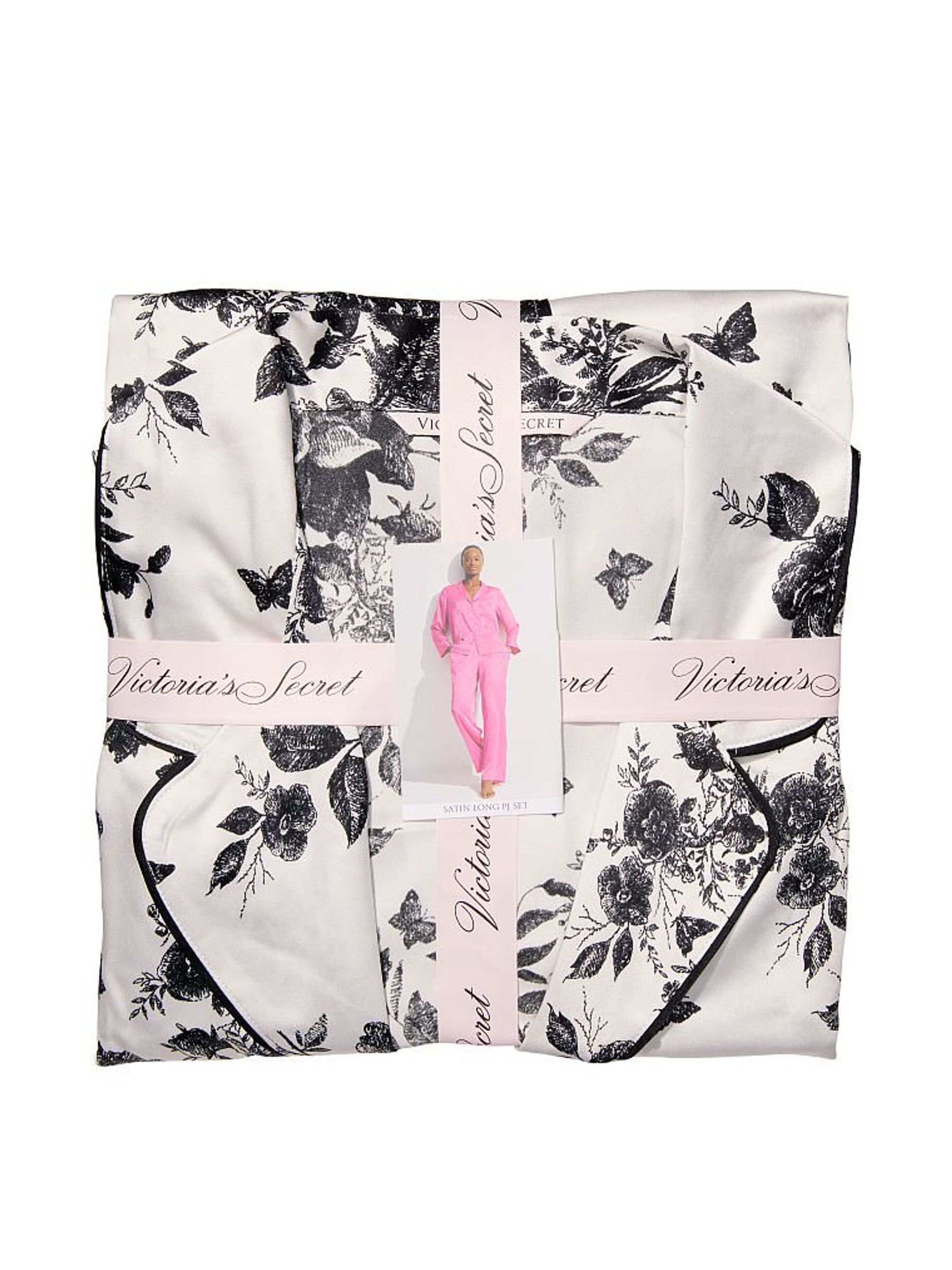White Hidden Bunny Toile Satin Long Pyjama Set - Image 4 of 4