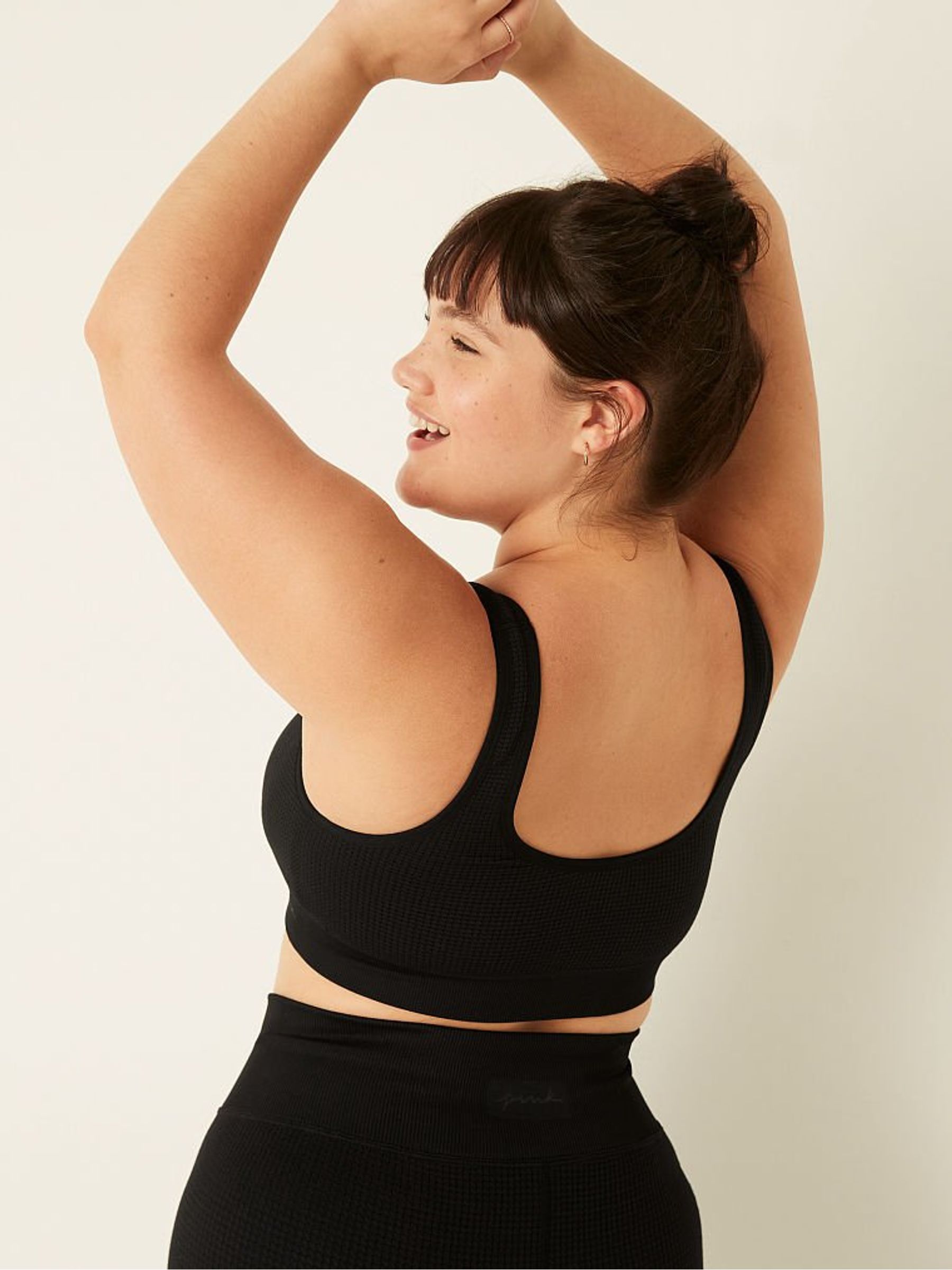 Pure Black Soft Seamless Thermal Bralette - Image 2 of 4 Pure Black Soft Seamless Thermal Bralette - Image 2 of 4