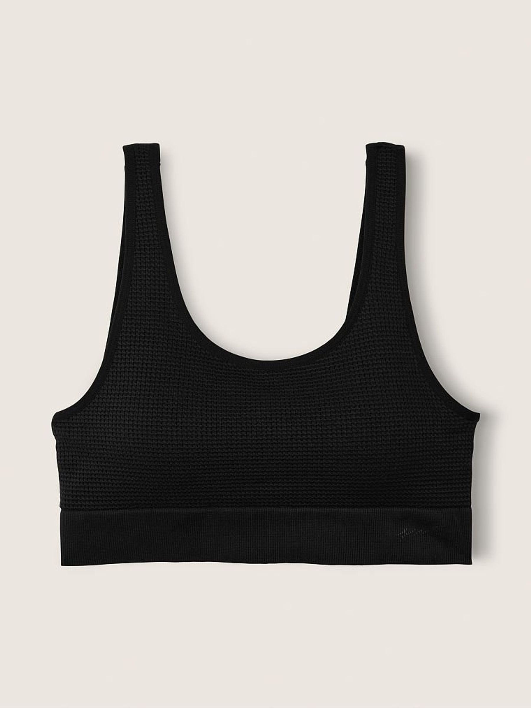 Pure Black Soft Seamless Thermal Bralette - Image 3 of 4