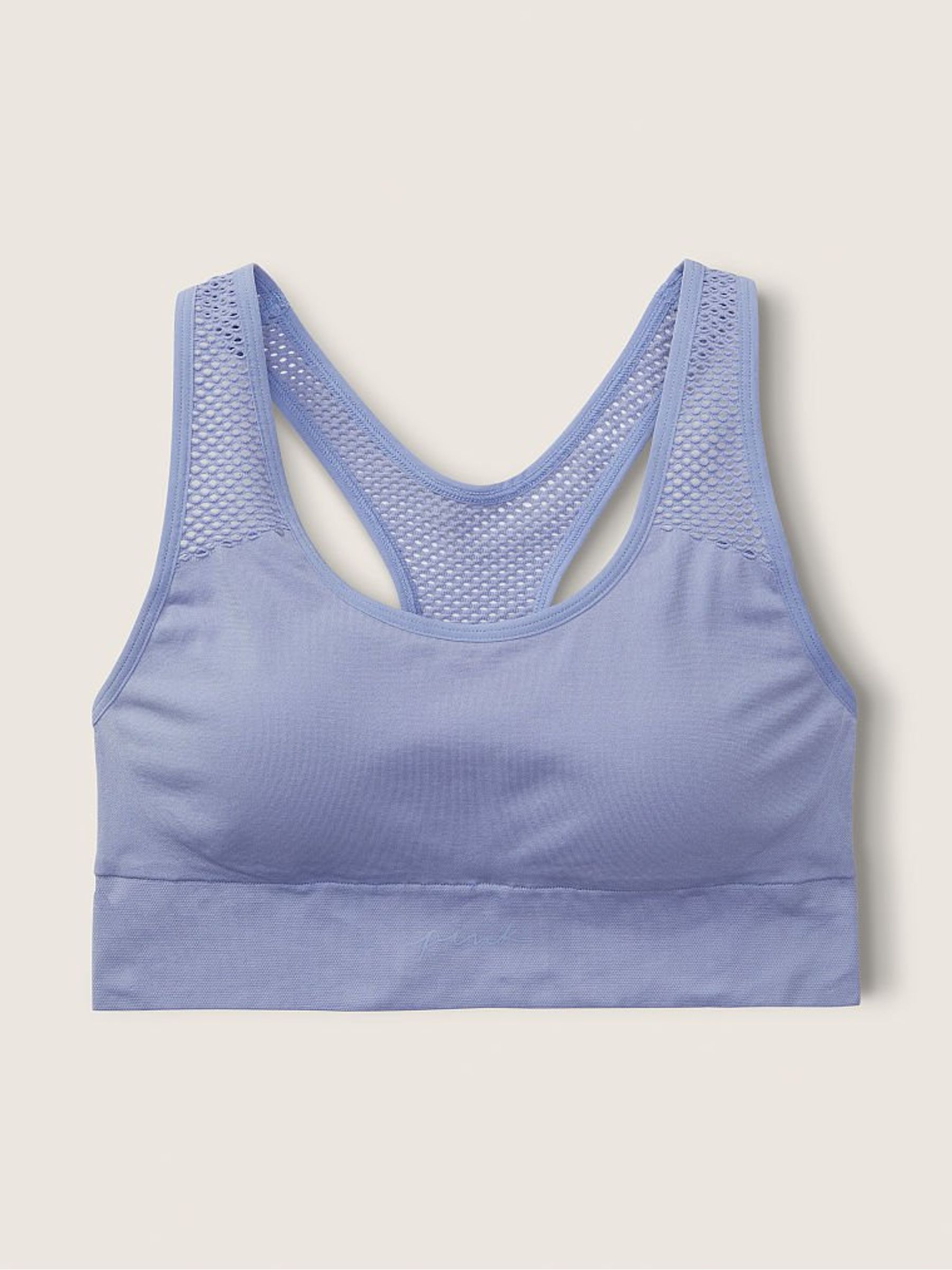 Dusty Periwinkle Seamless Lightly Lined Low Impact Racerback Sports Bra - Image 1 of 2