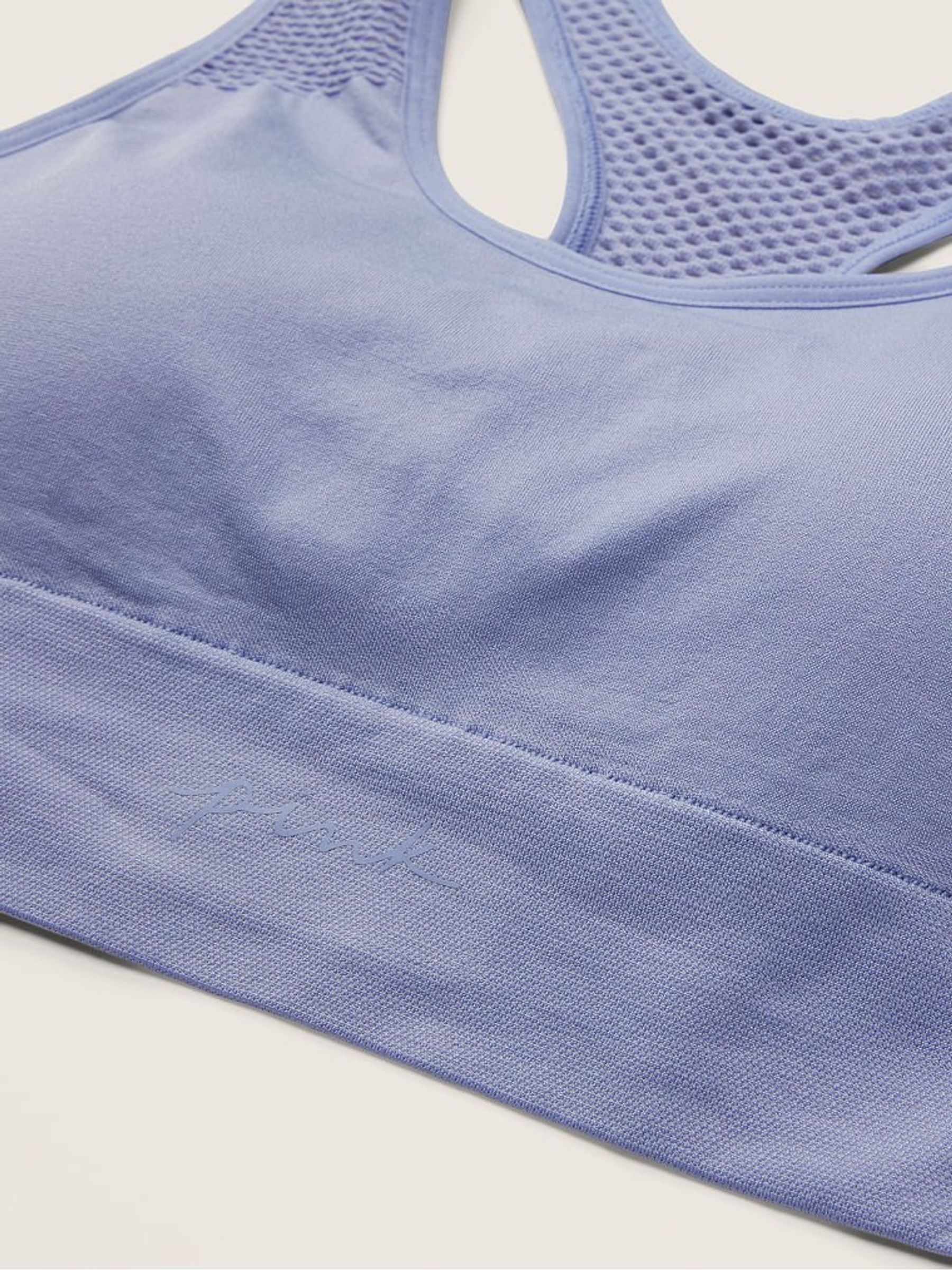 Dusty Periwinkle Seamless Lightly Lined Low Impact Racerback Sports Bra - Image 2 of 2