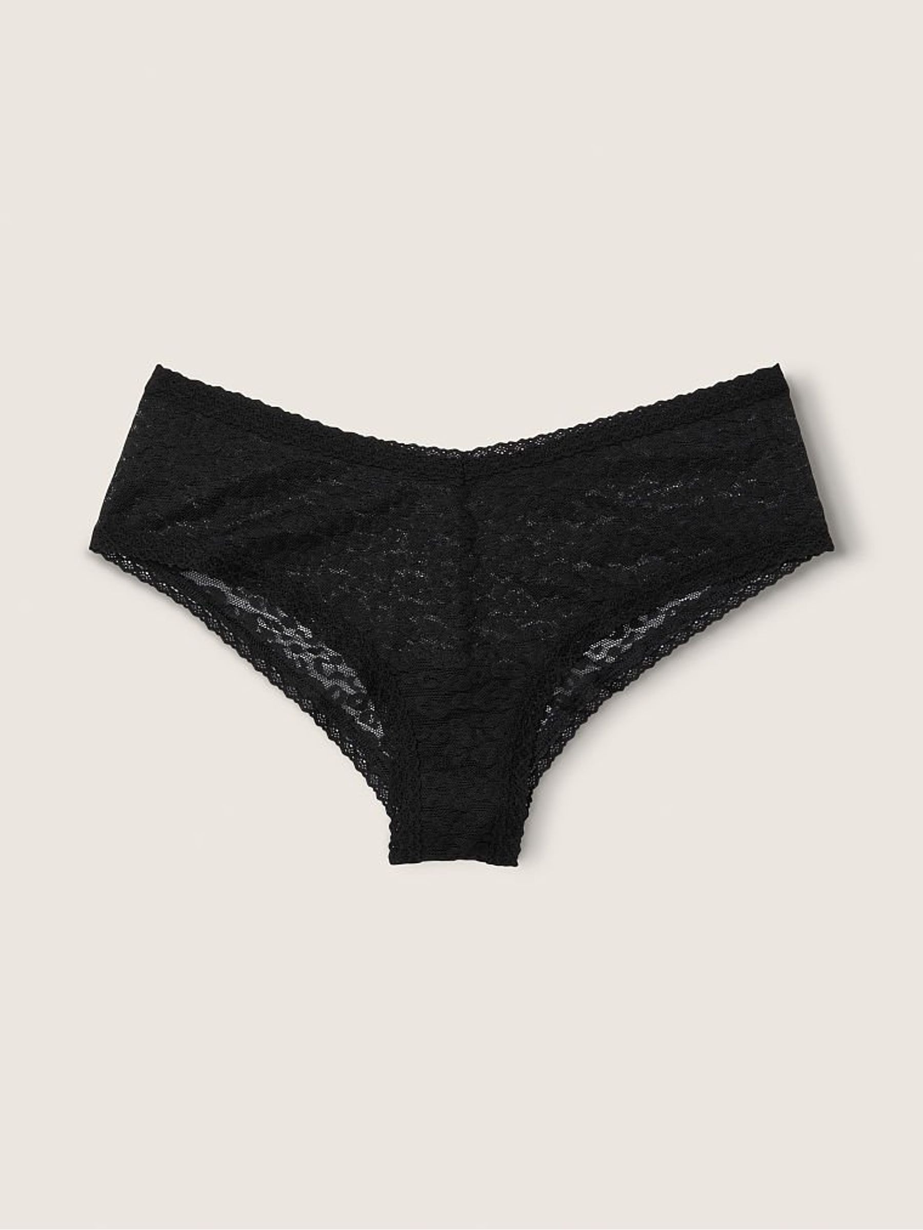 Pure Black Lace Logo Cheeky Knickers - Image 1 of 1