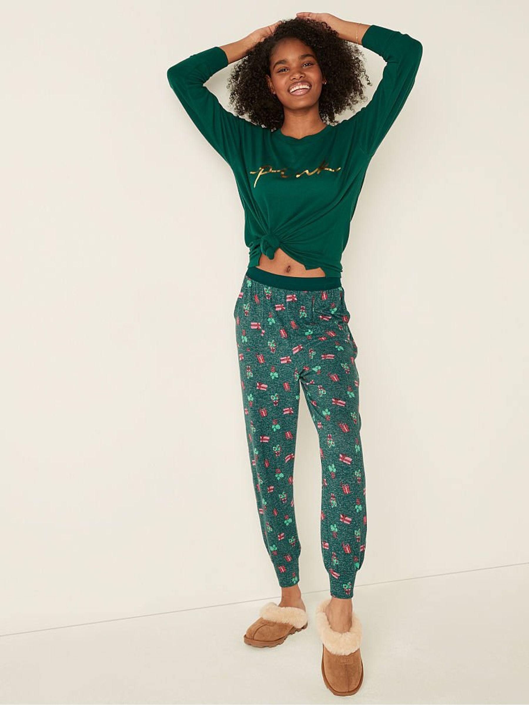 Dark Garden Plant Presents Cozy Sleep Jogger - Image 1 of 5