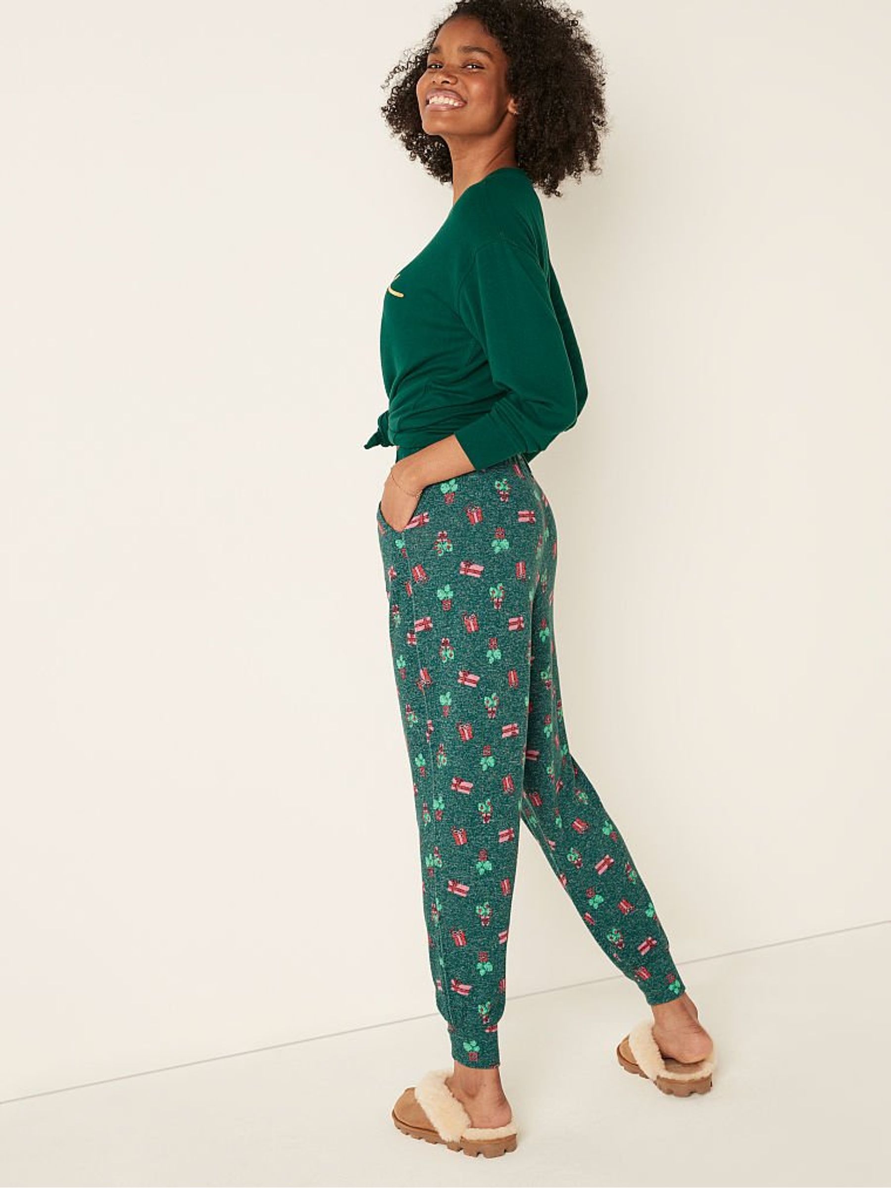 Dark Garden Plant Presents Cozy Sleep Jogger - Image 2 of 5