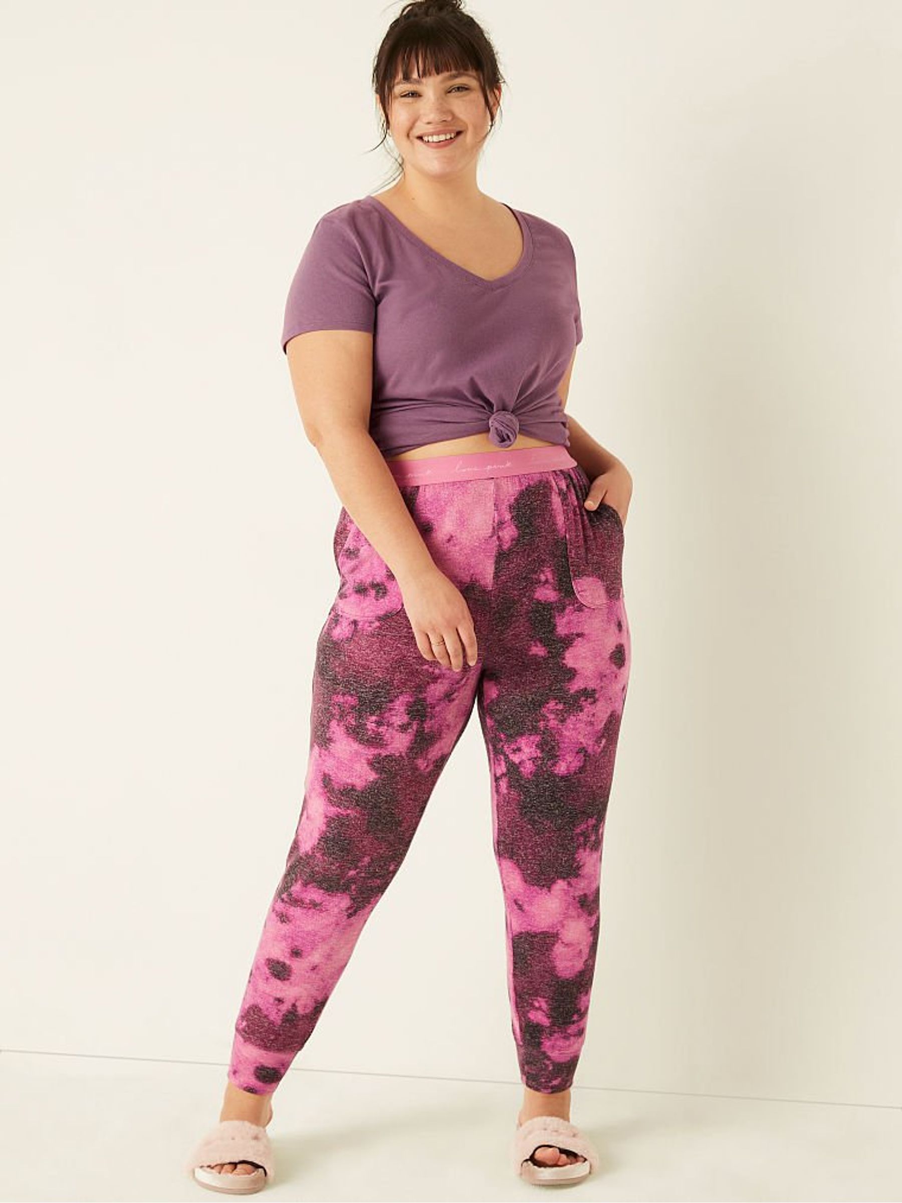 Violet Pink Cozy Sleep Jogger - Image 1 of 4
