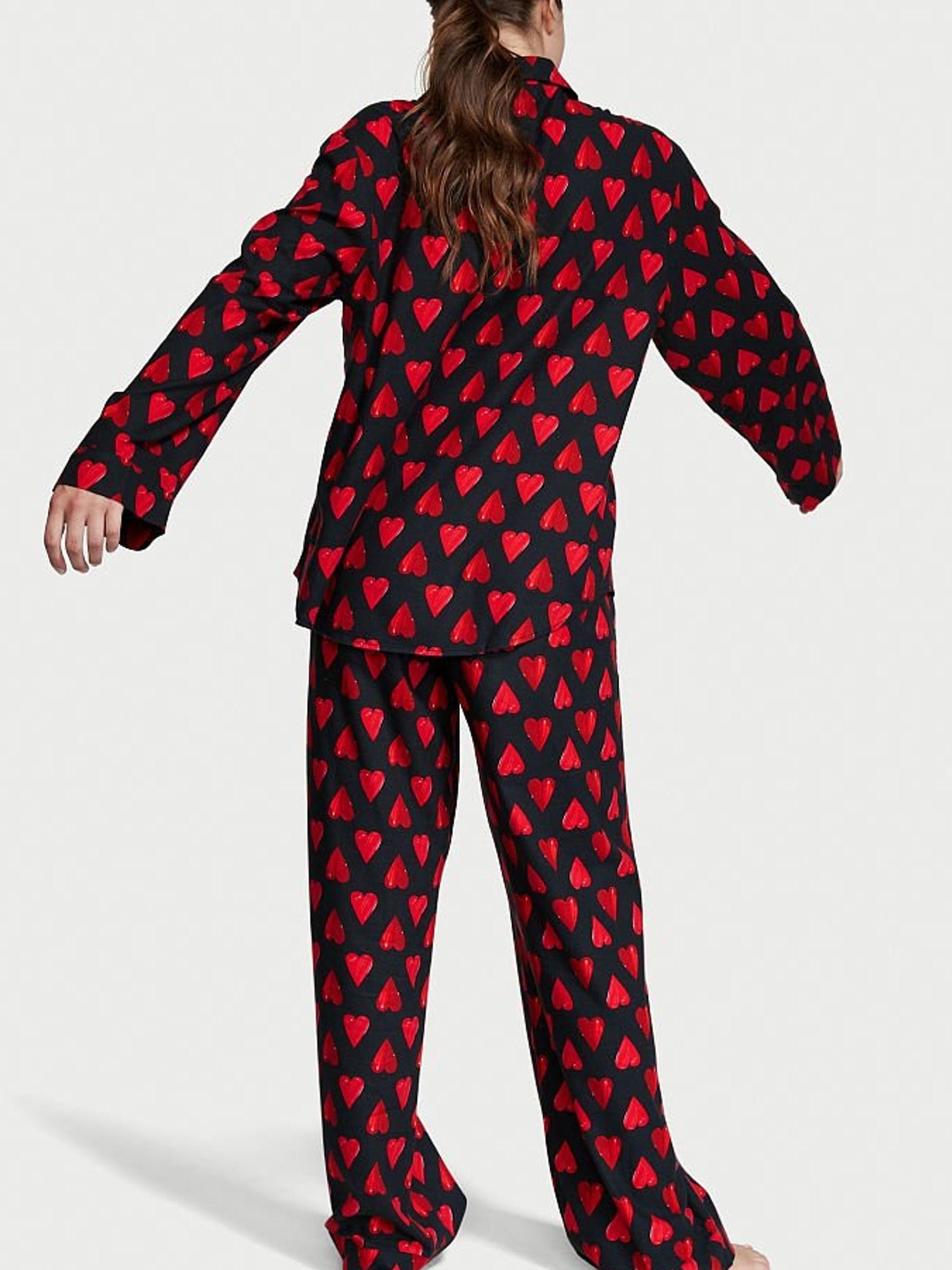 Black Hearts Flannel Long Pyjamas - Image 2 of 4