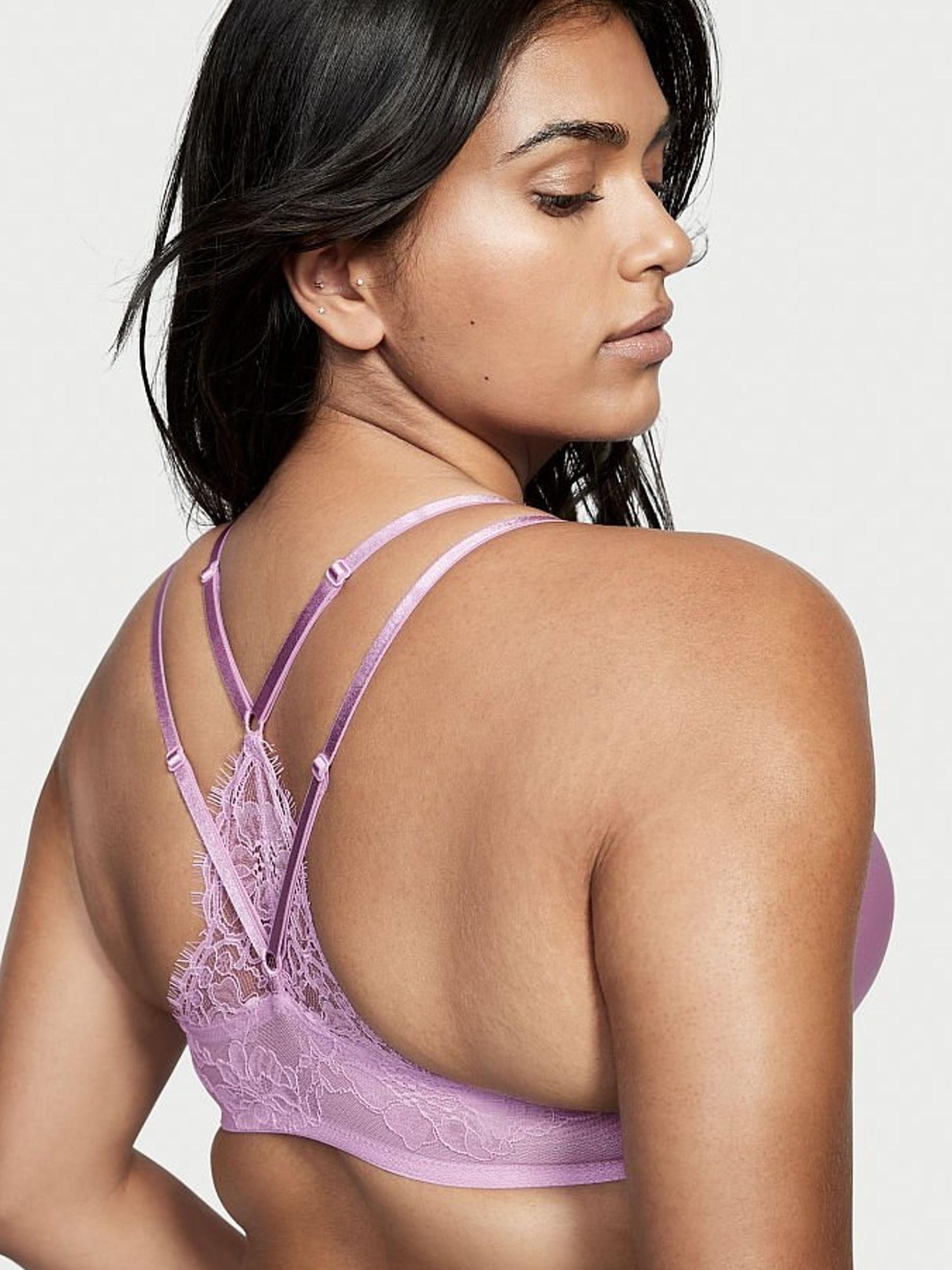 Light Lilac Purple Laceback Frontclose PushUp Bra - Image 2 of 3