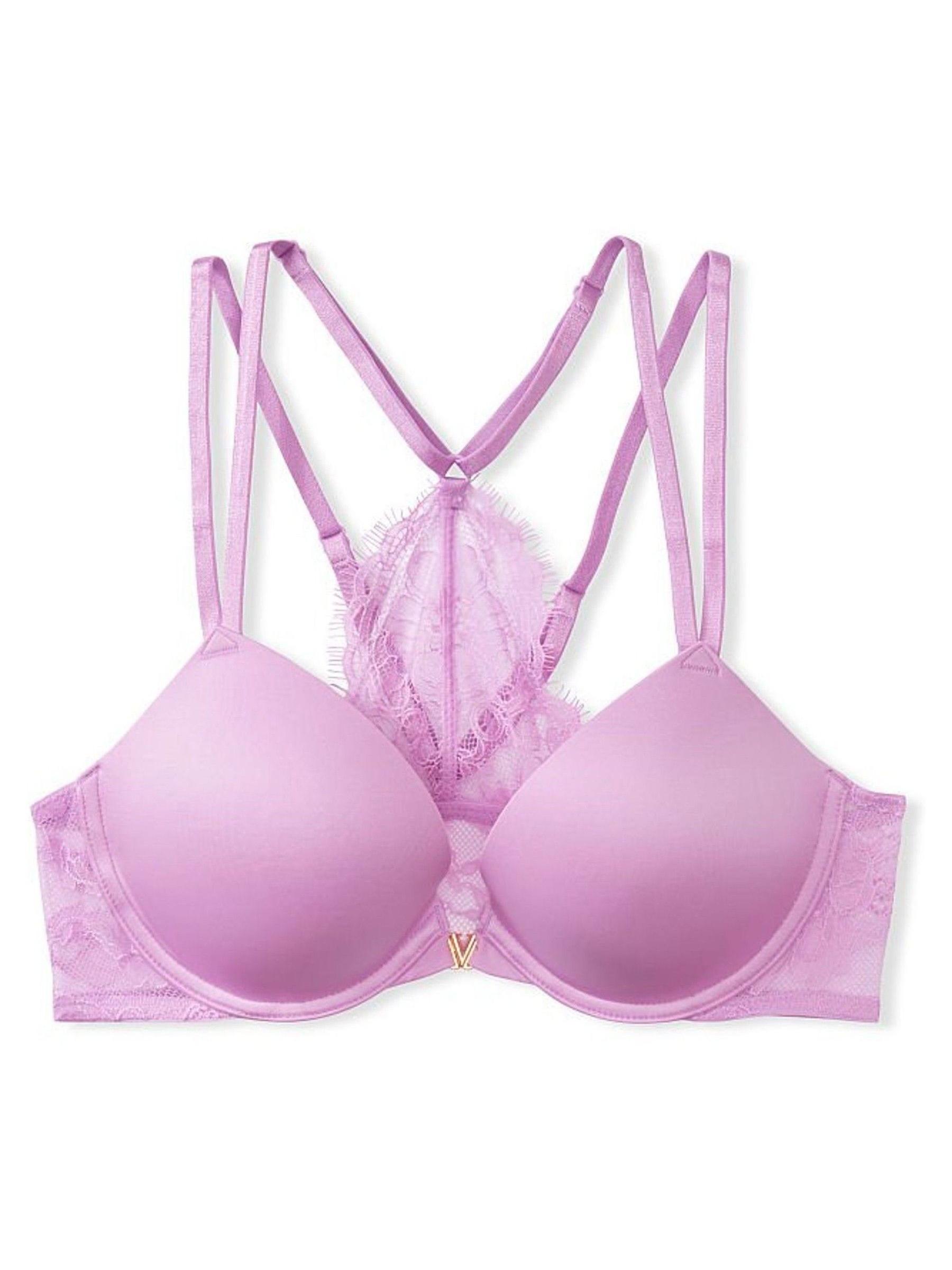 Light Lilac Purple Laceback Frontclose PushUp Bra - Image 3 of 3