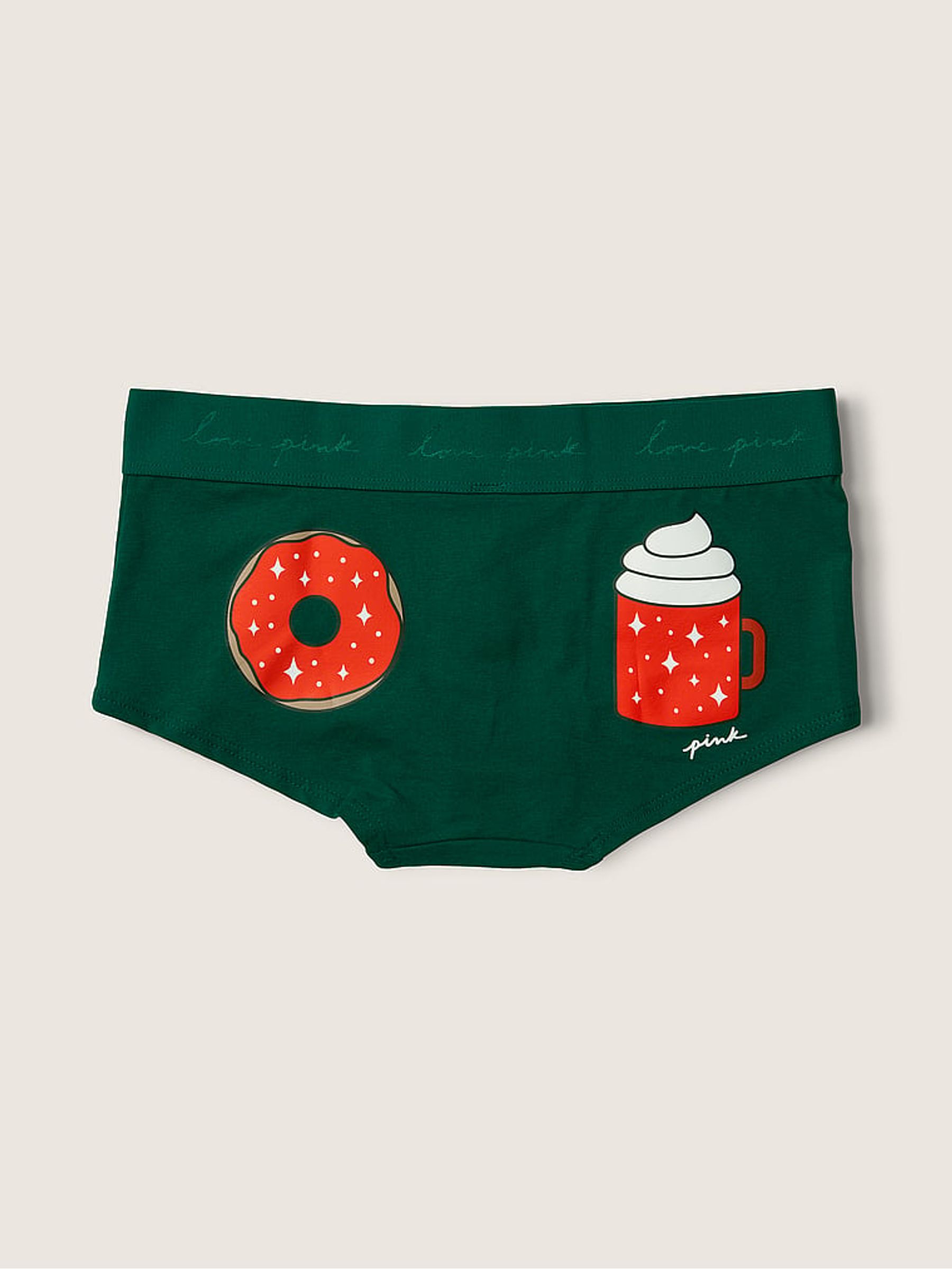 Dark Garden Green Cotton Logo Short Knickers - Image 2 of 2