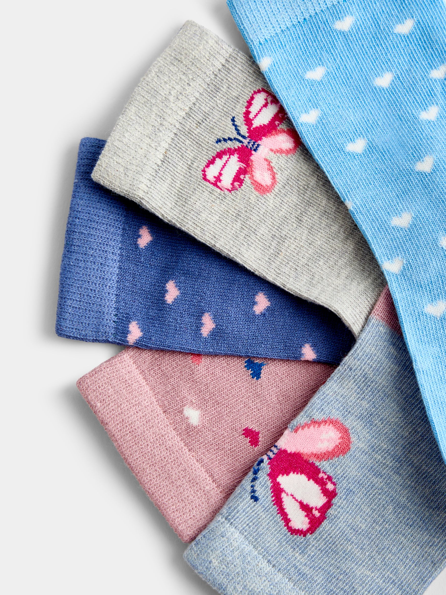 Blue Butterfly 5-Pack Socks | JoJo Maman Bébé