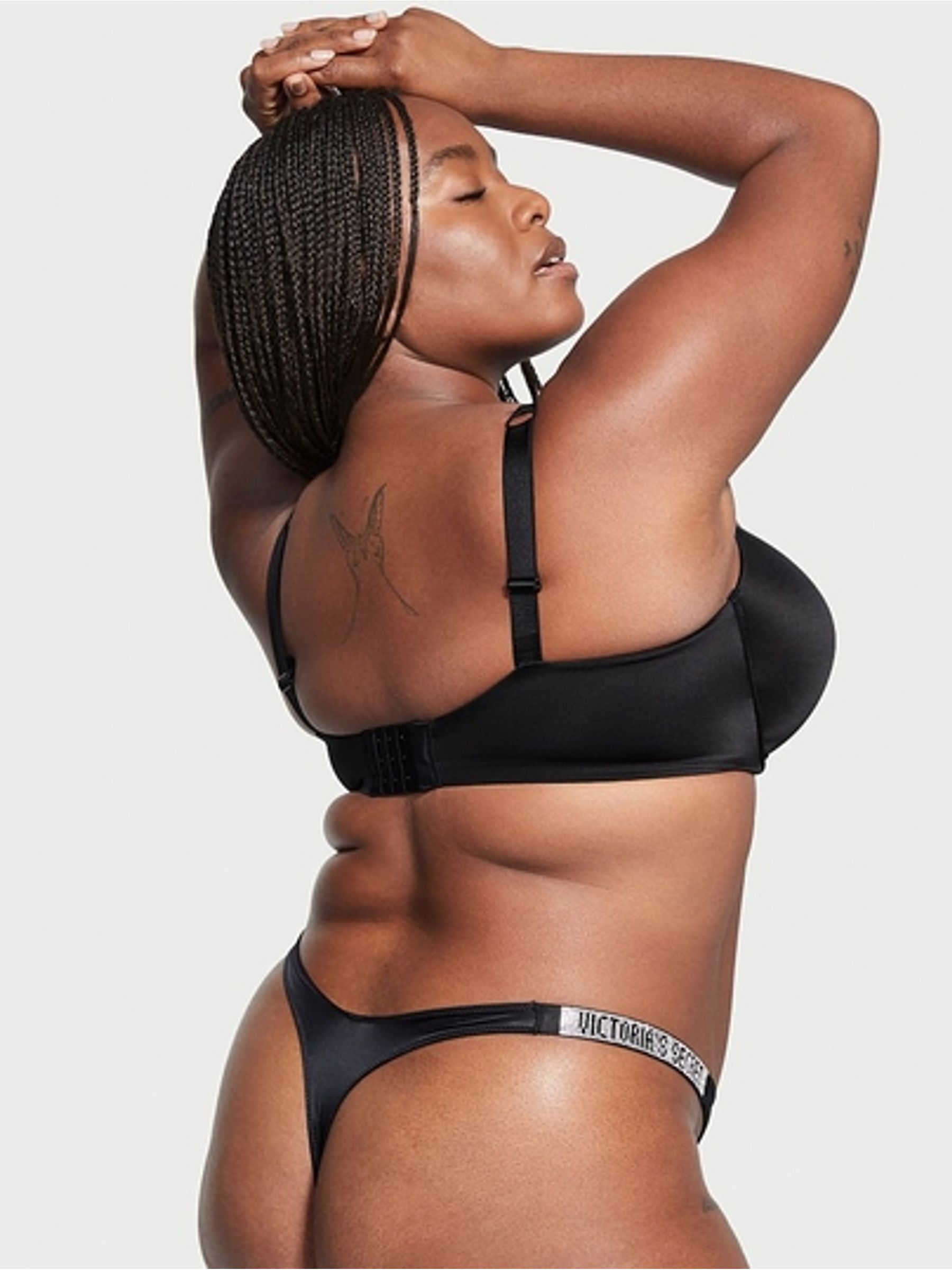 Black Push Up Shine Strap Bra - Image 4 of 5