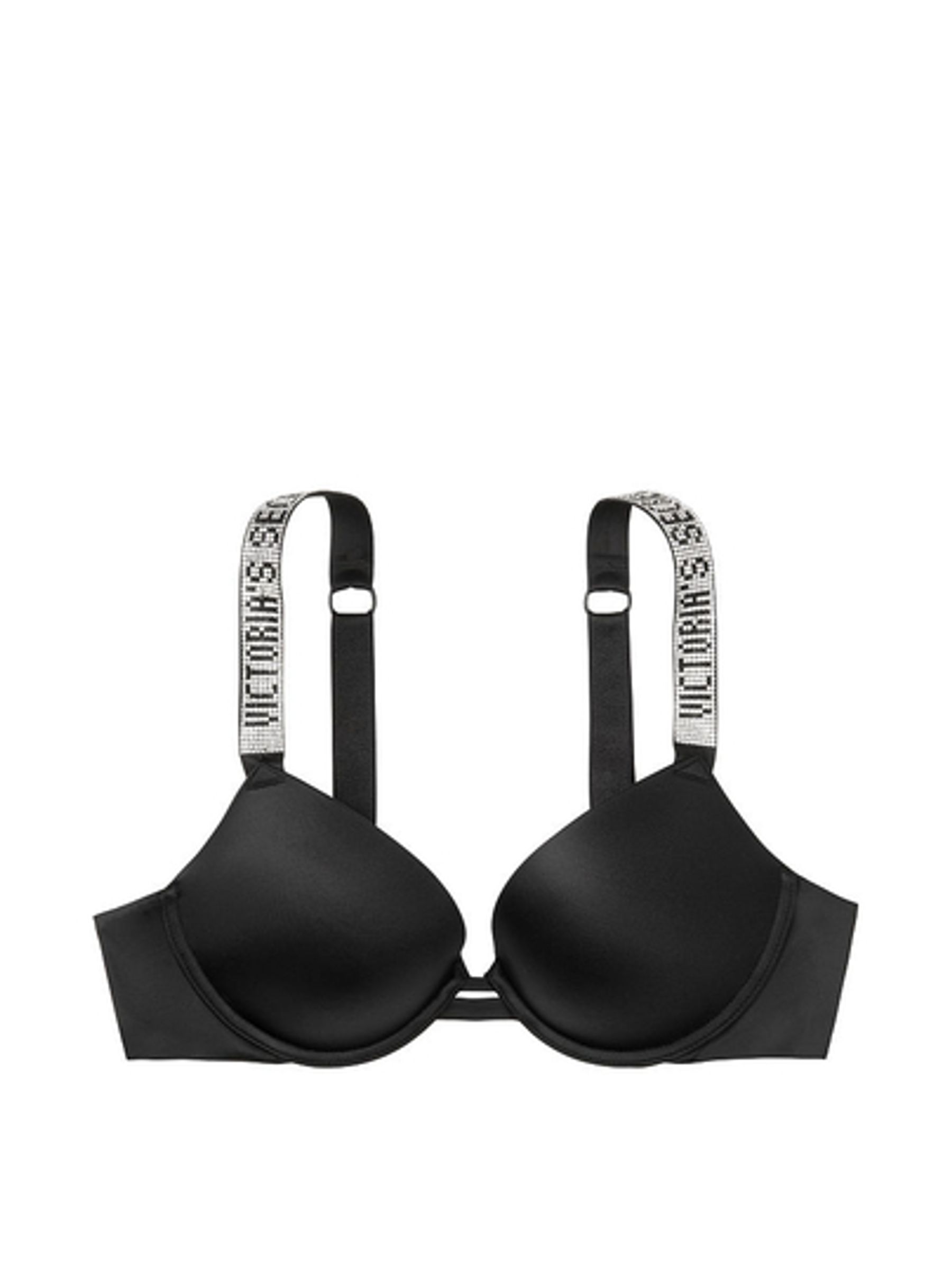 Black Push Up Shine Strap Bra - Image 5 of 5