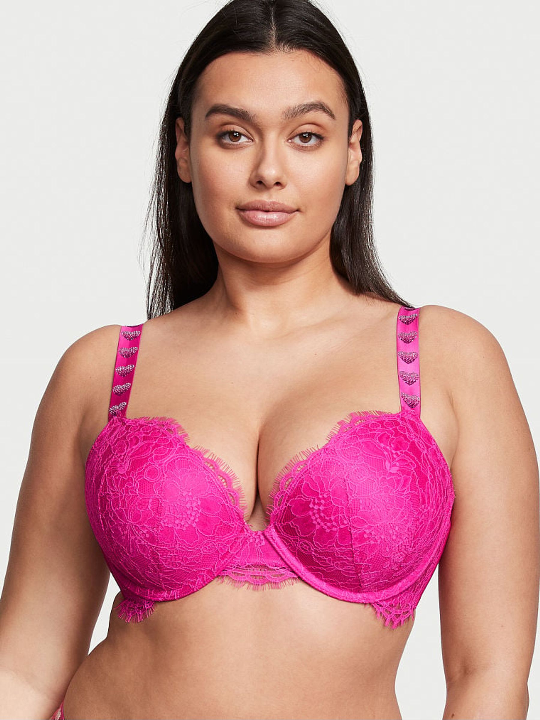 Fuchsia Frenzy Pink Shine Strap Push Up Bra - Image 1 of 1