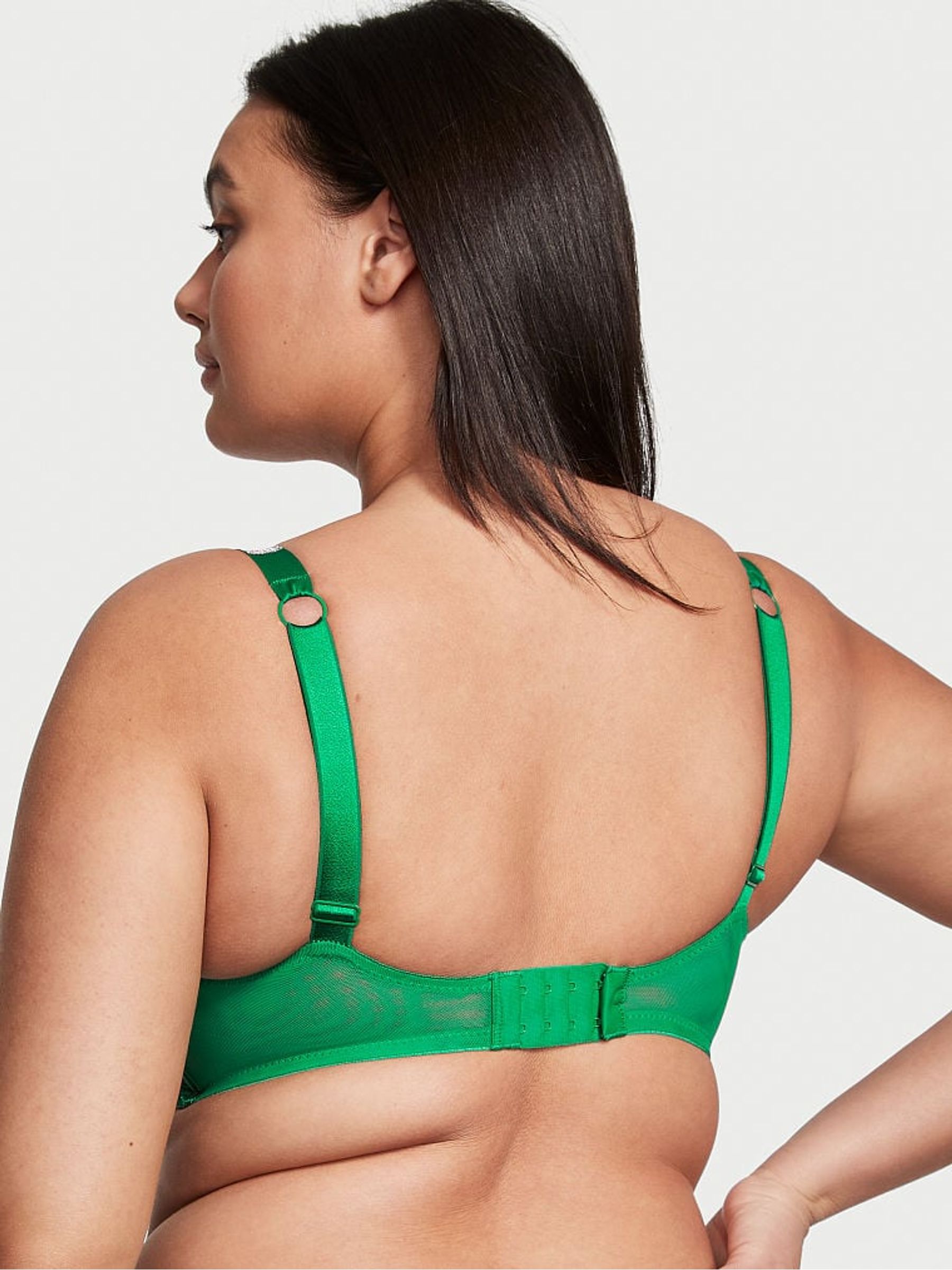 Verdant Green Smooth Shine Strap Add 2 Cups Push Up Bombshell Bra - Image 2 of 2