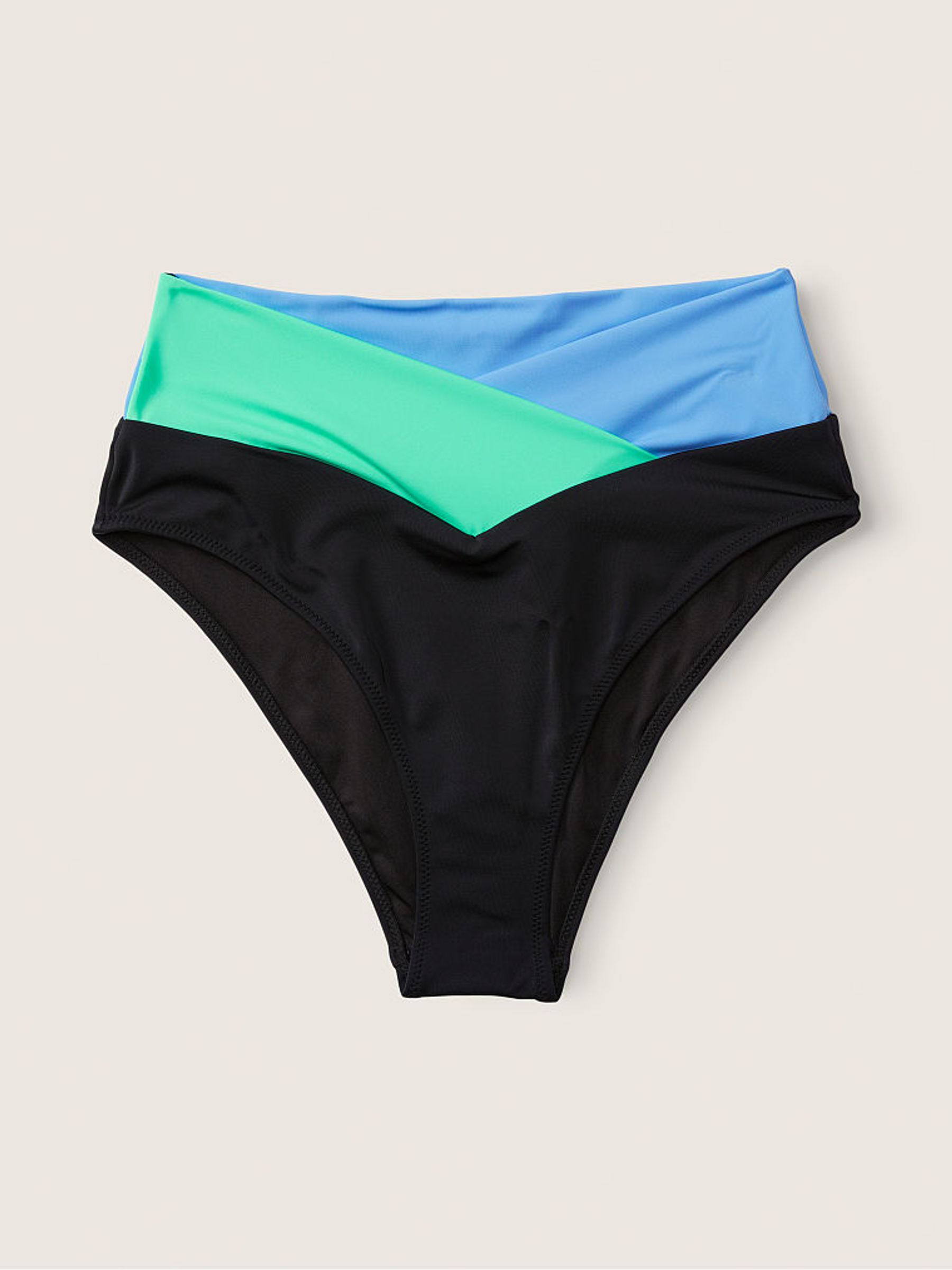Cornflower Blue Colour Block Cross Over Bikini Bottom - Image 3 of 3