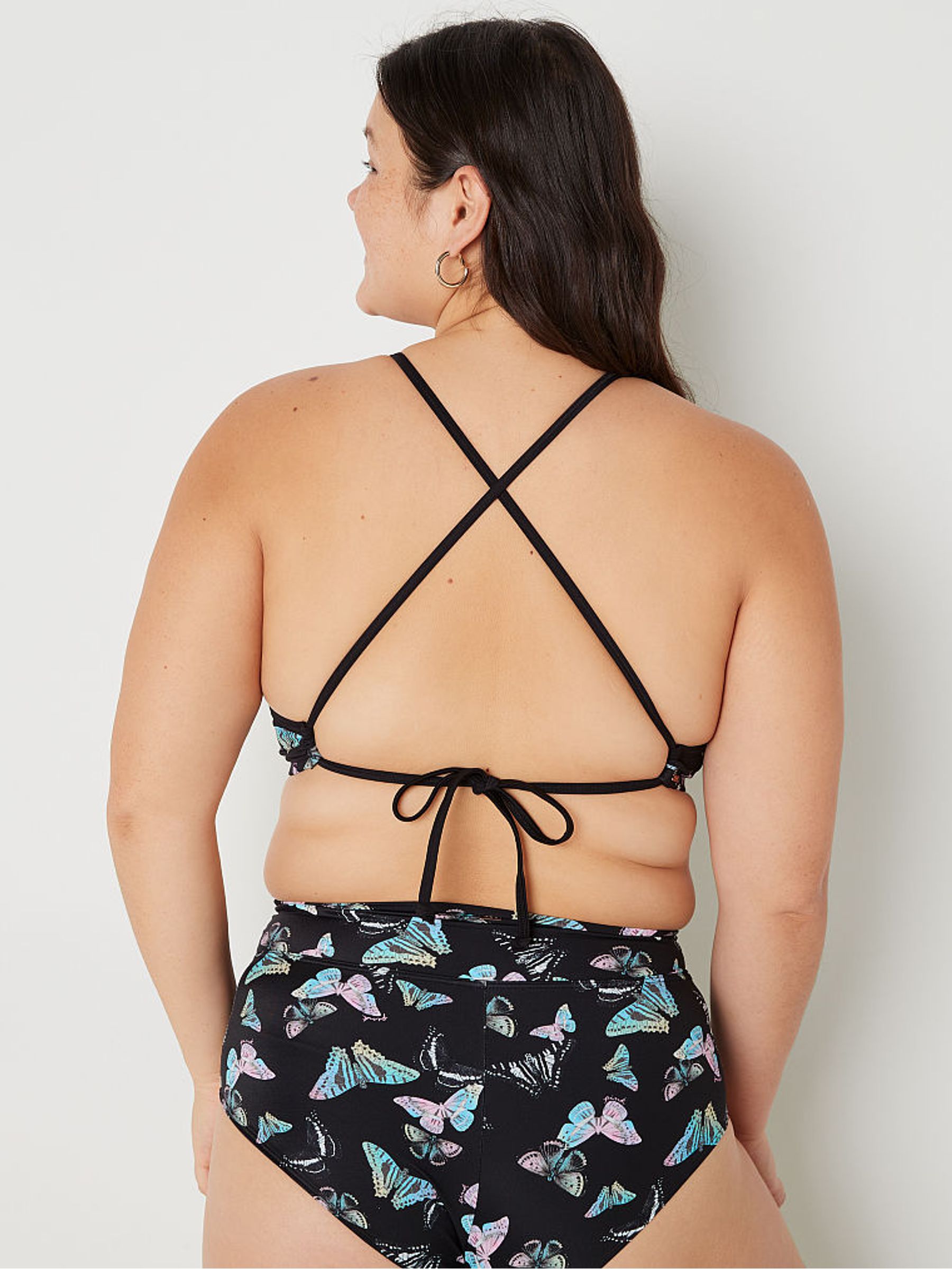 Dark Charcoal Black Wrap Bikini Top - Image 2 of 4