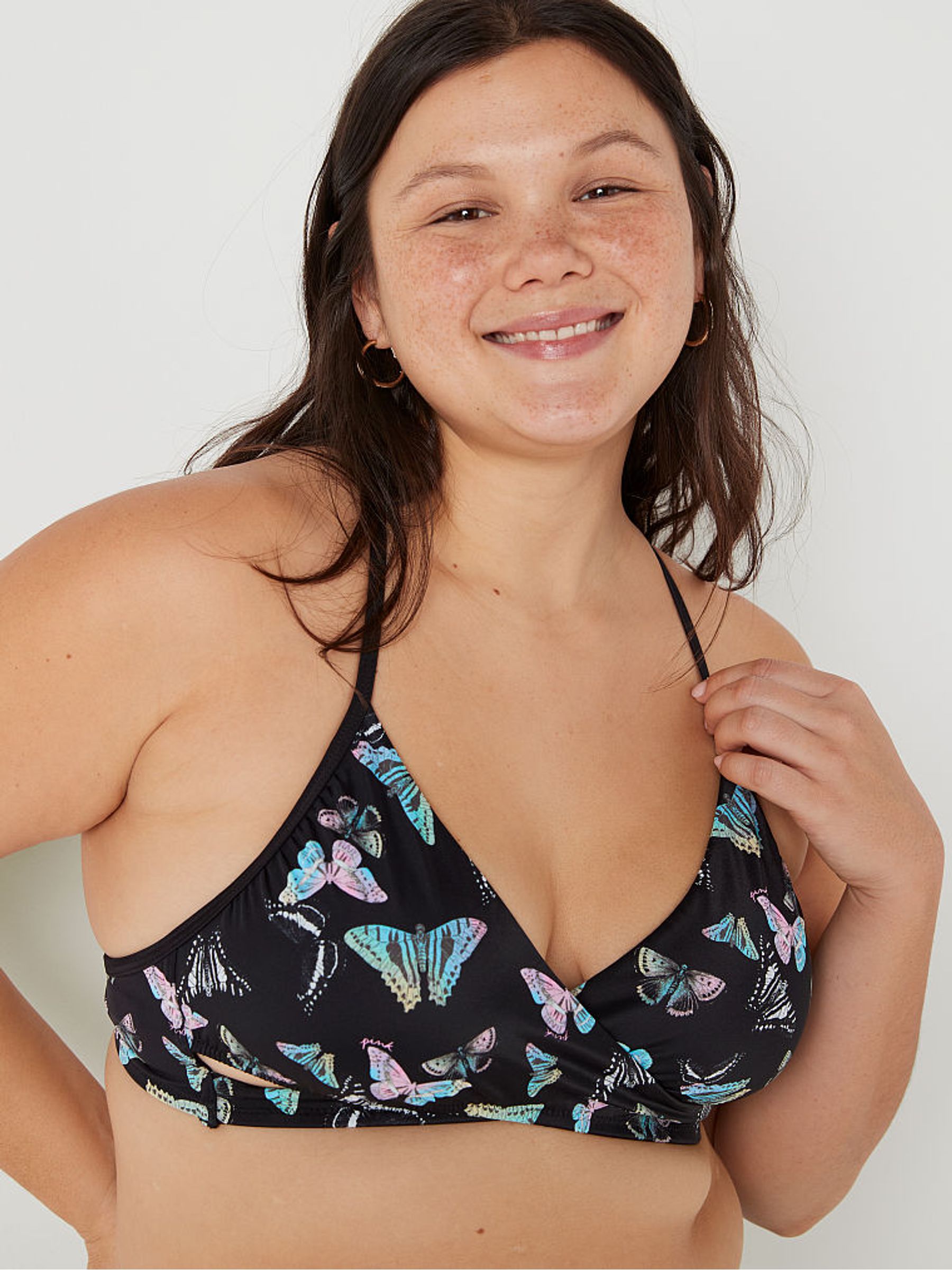 Dark Charcoal Black Wrap Bikini Top - Image 3 of 4