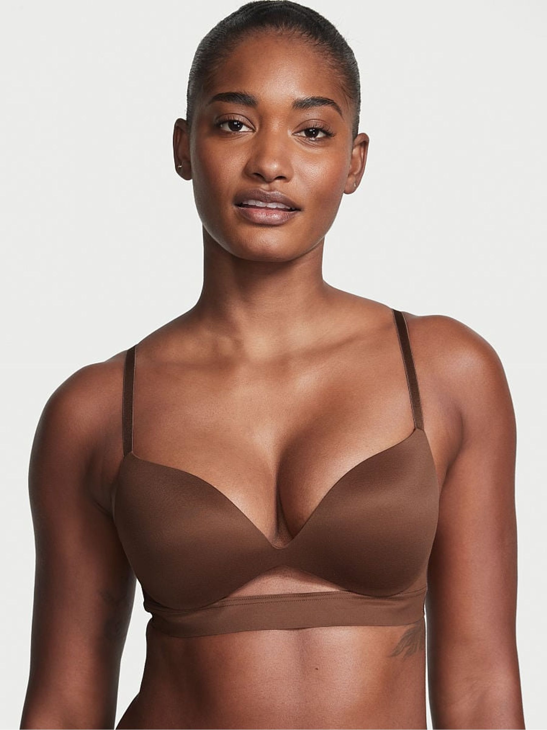 Dark Roast Brown Smooth Non Wired Push Up Bra - Image 1 of 3