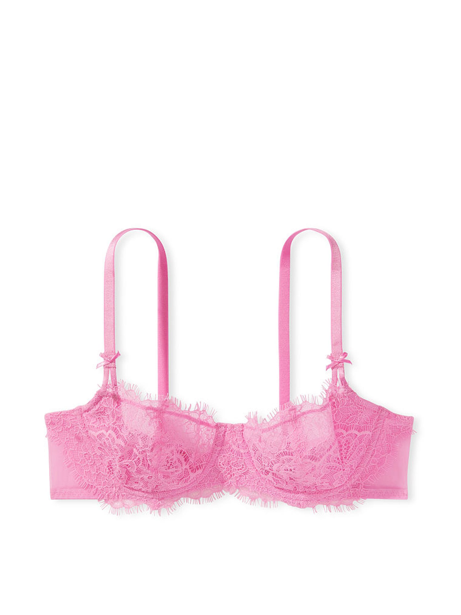 Lilac Chiffon Pink Unlined Balcony Lightly Lined Lace Demi Bra - Image 3 of 3